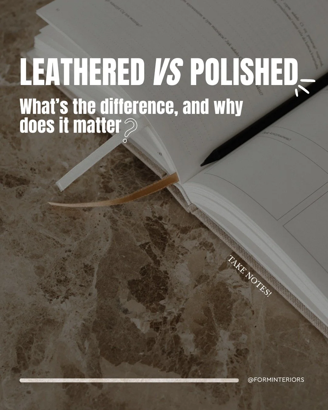 Our stone's finish doesn't just affect the look - it shapes how the surface functions in daily life. Here's what to consider:

✨ Polished stone offers a refined, reflective surface that brightens a space. It's durable, stain-resistant, and easy to wi