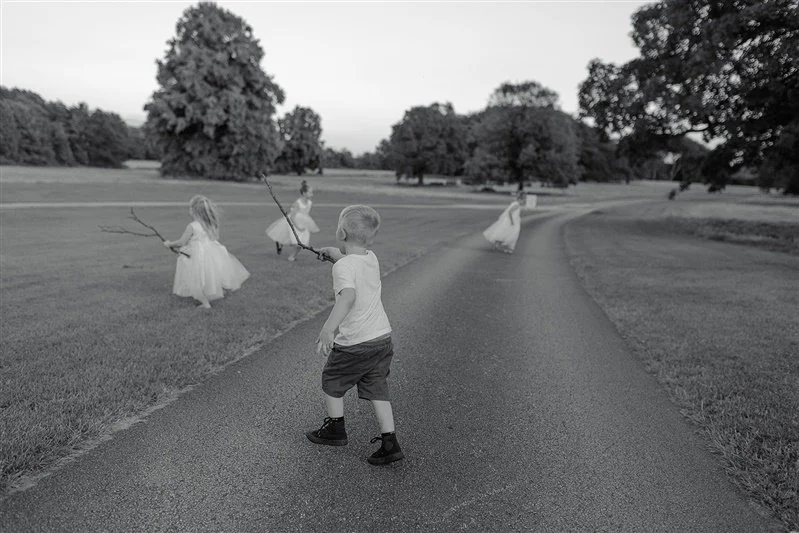 Children playing at wedding reception