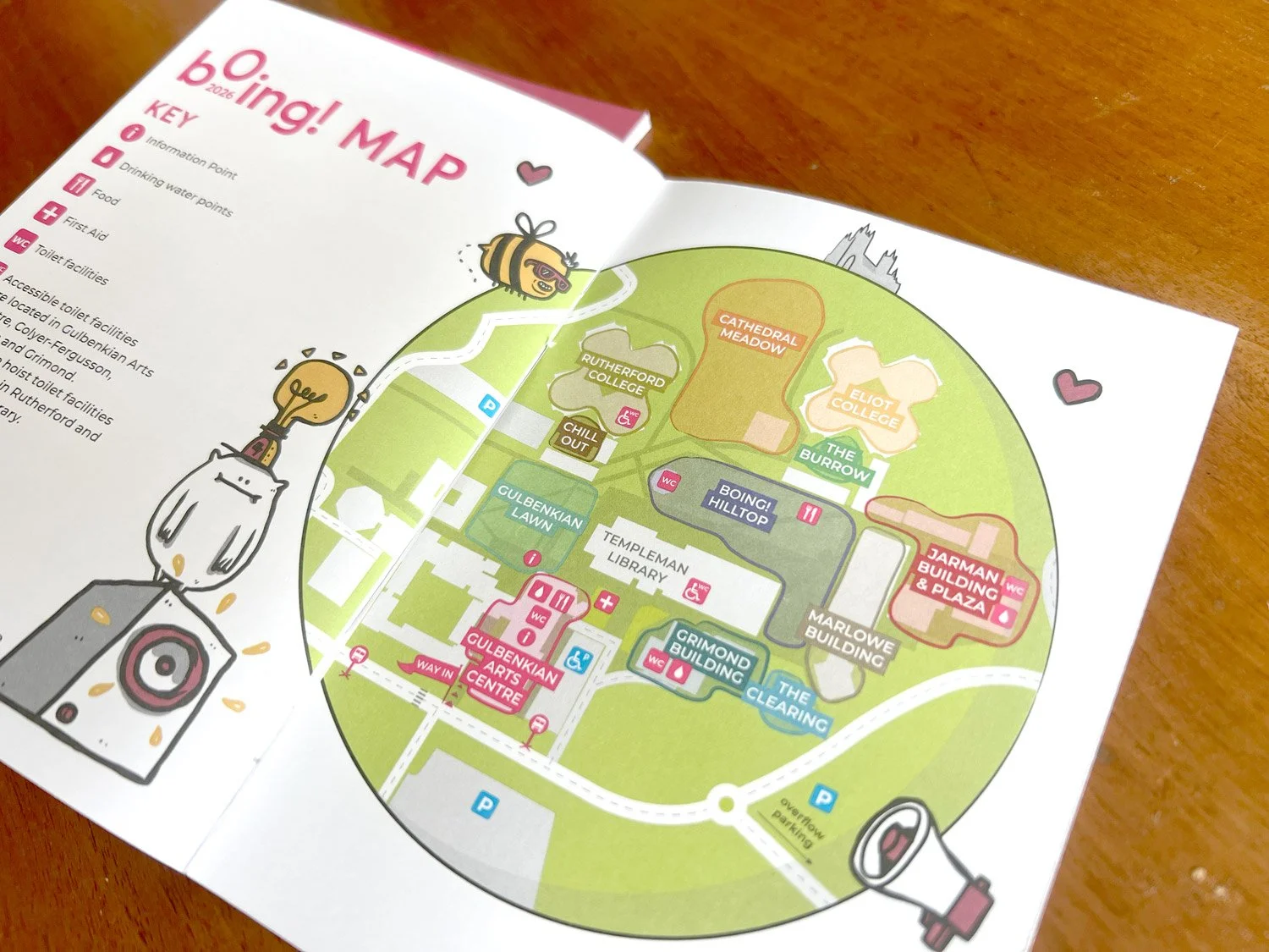 bOing! Festival 2026 - site map, showing the bOing! World
