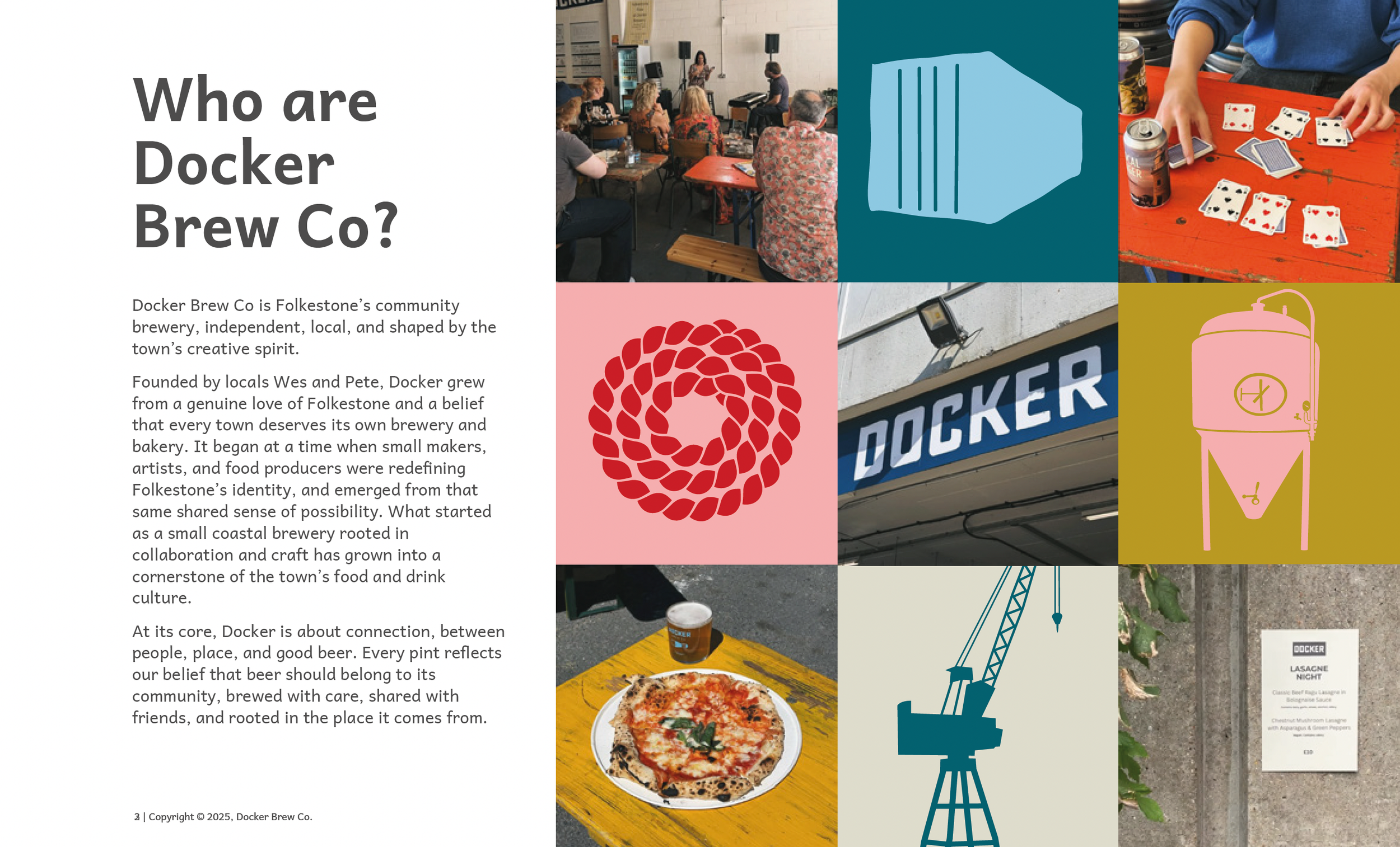 Docker Brew Co Brand Guidelines 'Who Are Docker?' page
