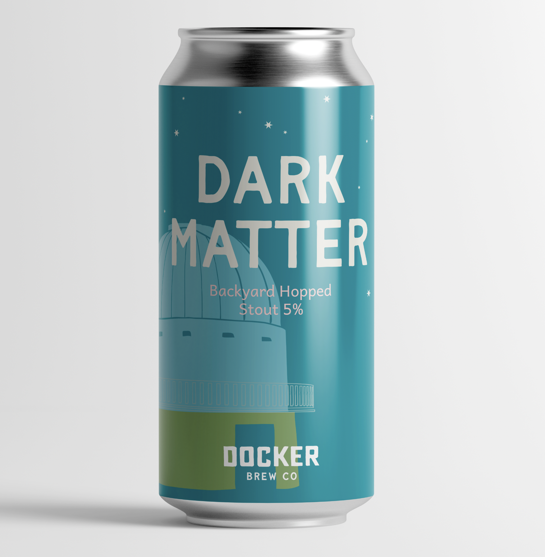 Docker Brew Co Dark Matter beer can design