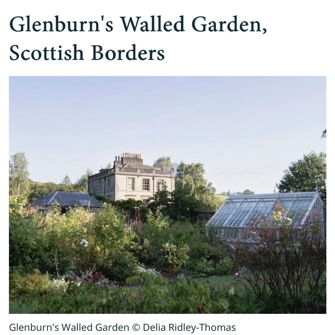 Brilliant news. A visit to the Walled Garden here at Glenburn has been recommended by @gardens_illustrated 👏
We&rsquo;ve been included in a list of the 20 best gardens that will open for the first time in 2026. 
This is great news for @scotlandgarde