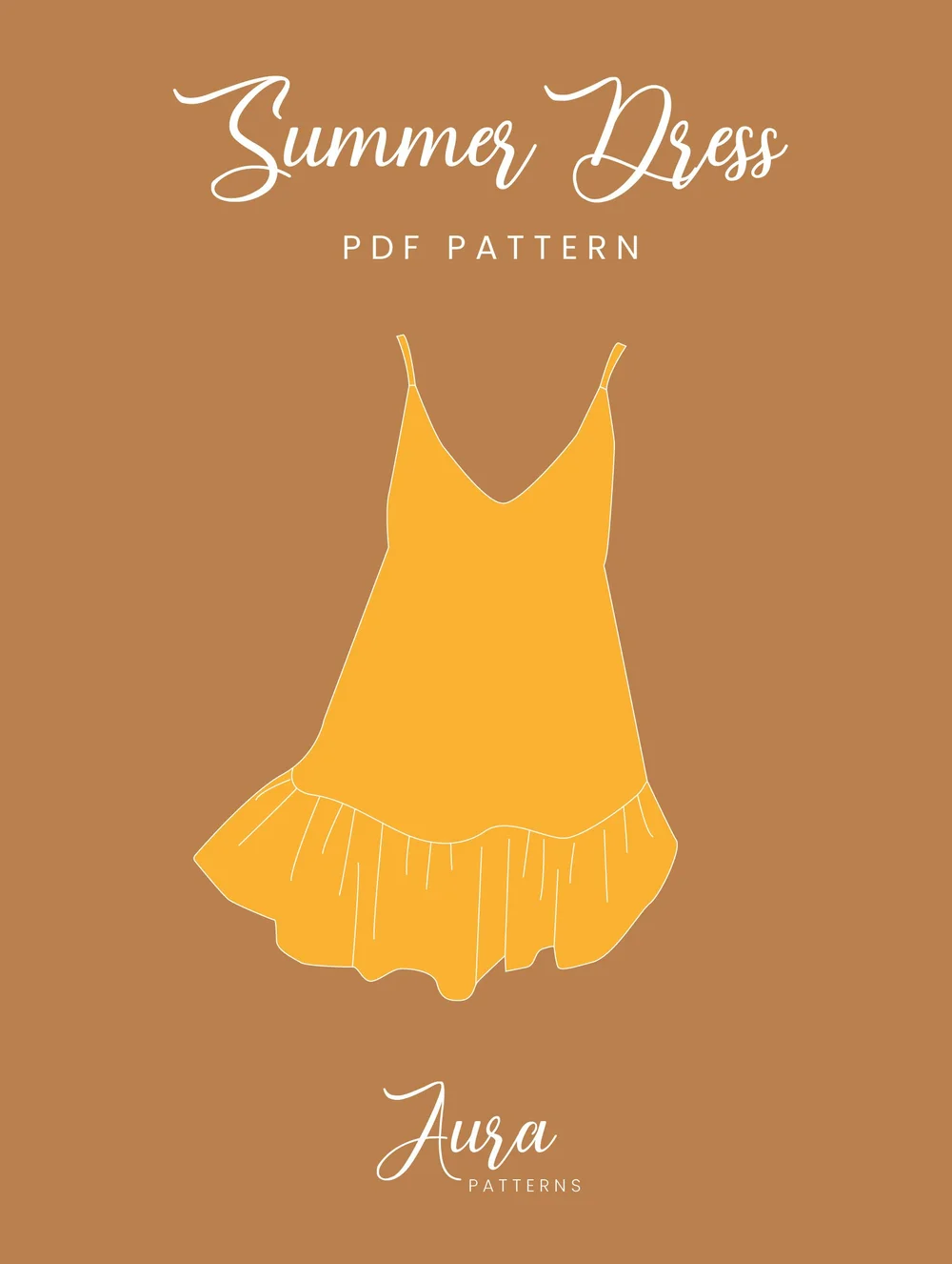 Summer Dress Sewing Pattern | XS-XL | Loose Gathered Ruffle Dress | Easy  Digital PDF  Aura Sewing Patterns
