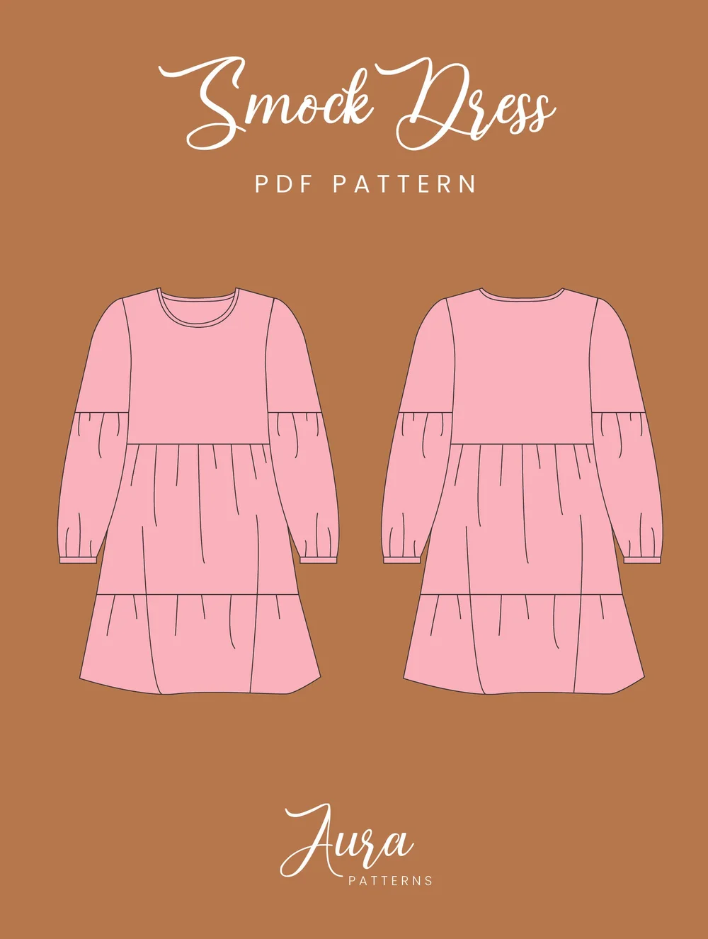 blue dress for baby girl Sonia long dress pattern / PDF (A4, A3, A0, US Letter) main image 0