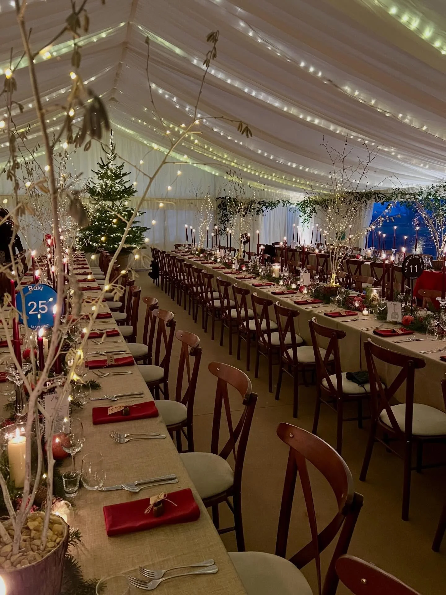 Last but definitely not least&hellip;. So special to do this wedding for neighbours, close friends and a bride I have known since she was 3. &ldquo;NO flowers&rdquo; was the brief - so lots of candles, fir, twigs, lights, fir cones, Christmas trees, 