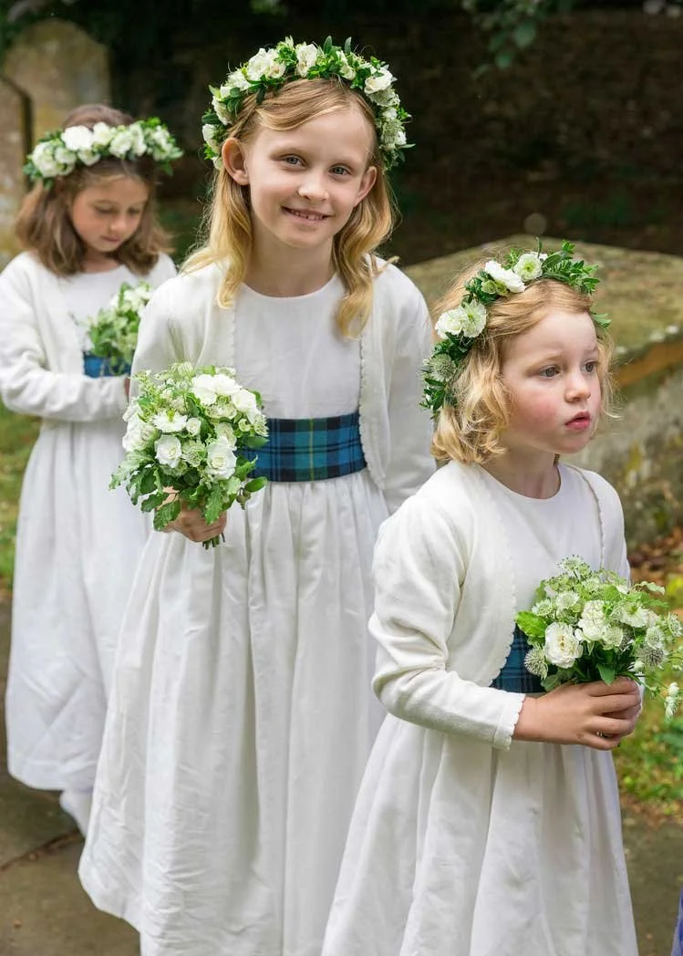 Green and white bridesmaid flowers by Kate Gordon Lennox Flowers using British flowers