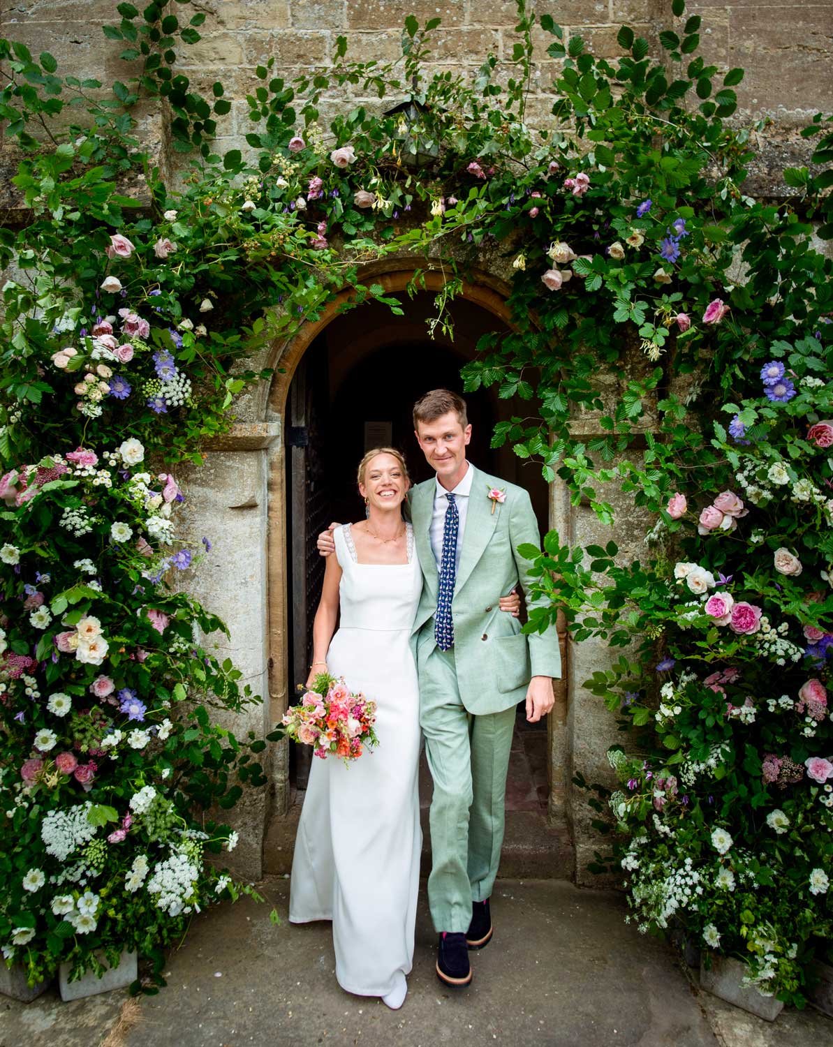 Wedding arch made out of flowers