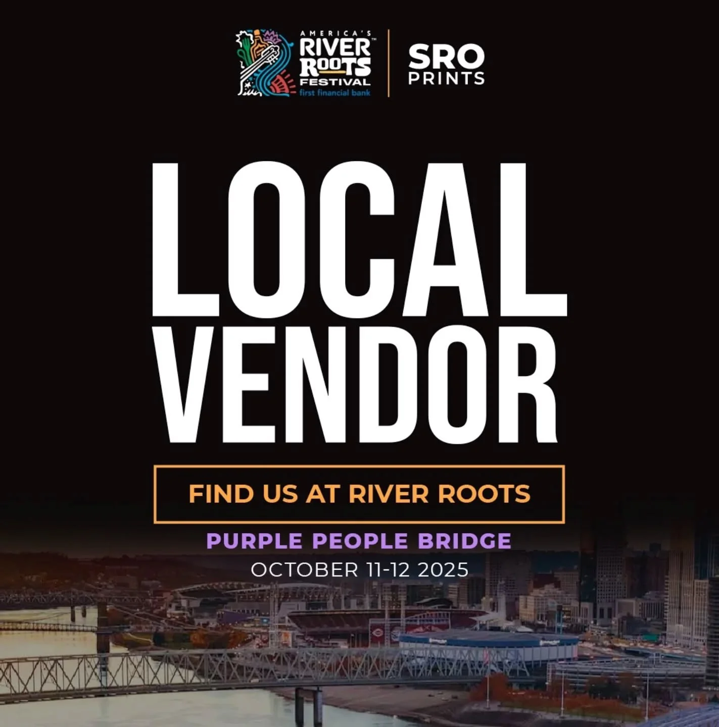 π£πCome find us this weekend on the Purple People Bridge for @americasriverroots and stay tuned to our socials for sneak previews of some special projects we've been working on for you! 
Quality screenprinting near you is just a call away: Choose S