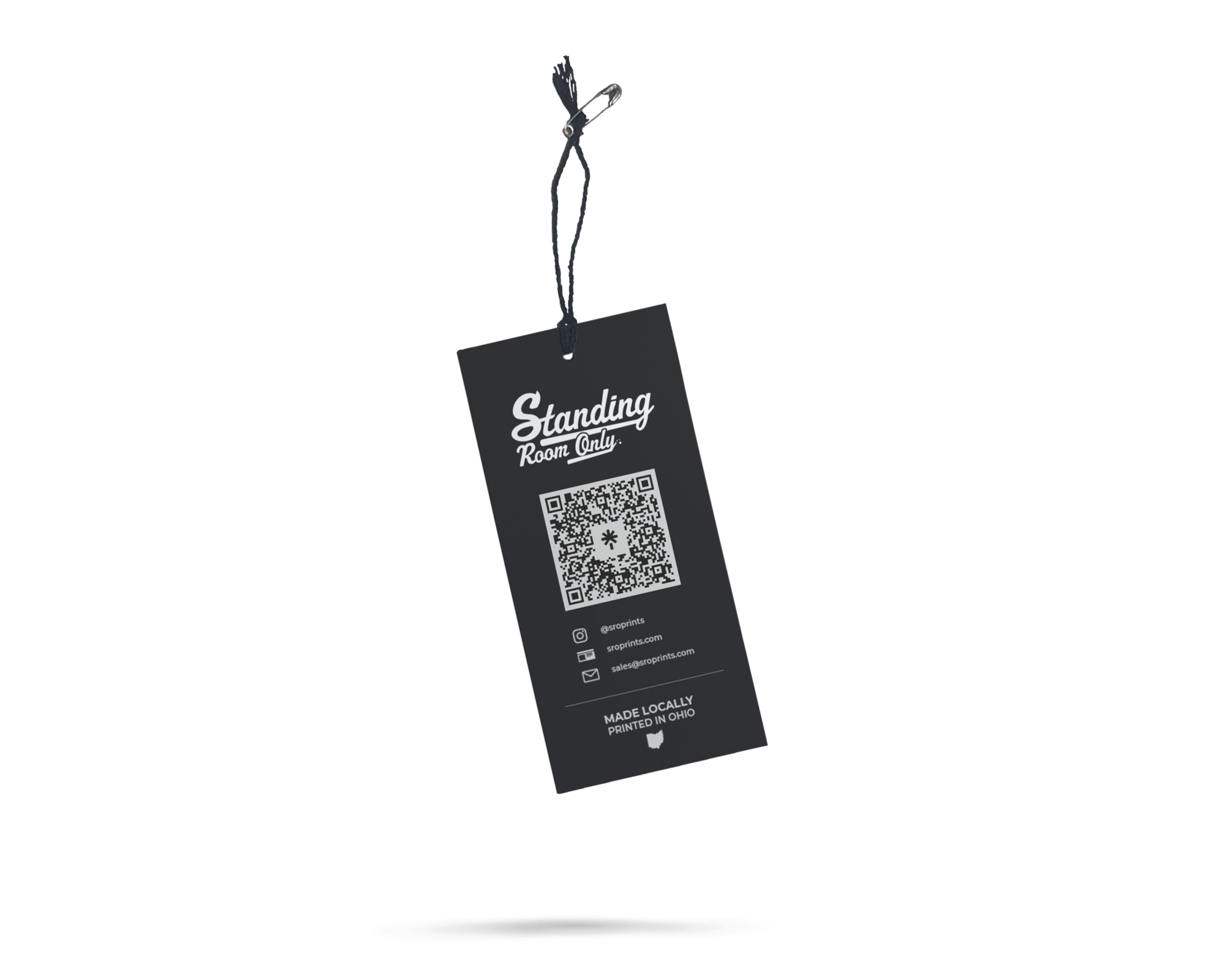 Hangtag finish of standing room only