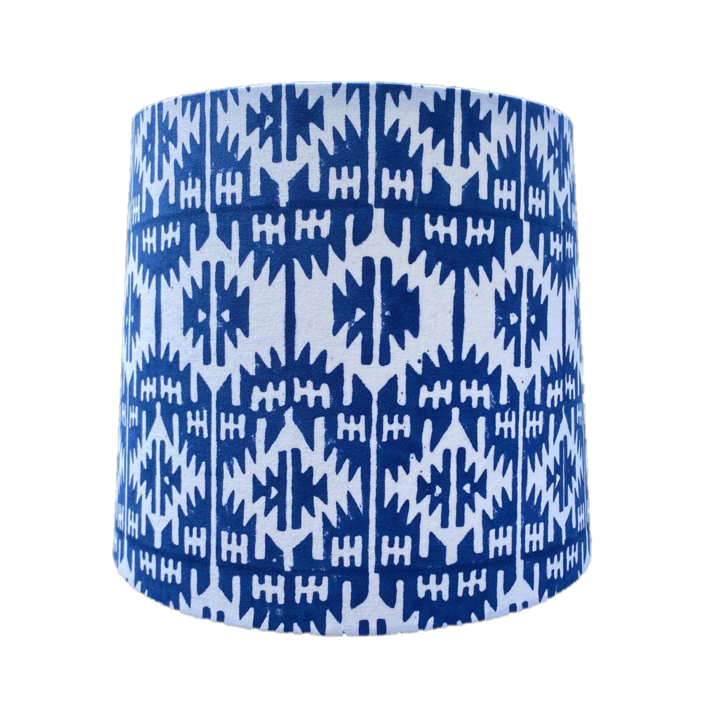 Indigo Block Print Empire Lampshade