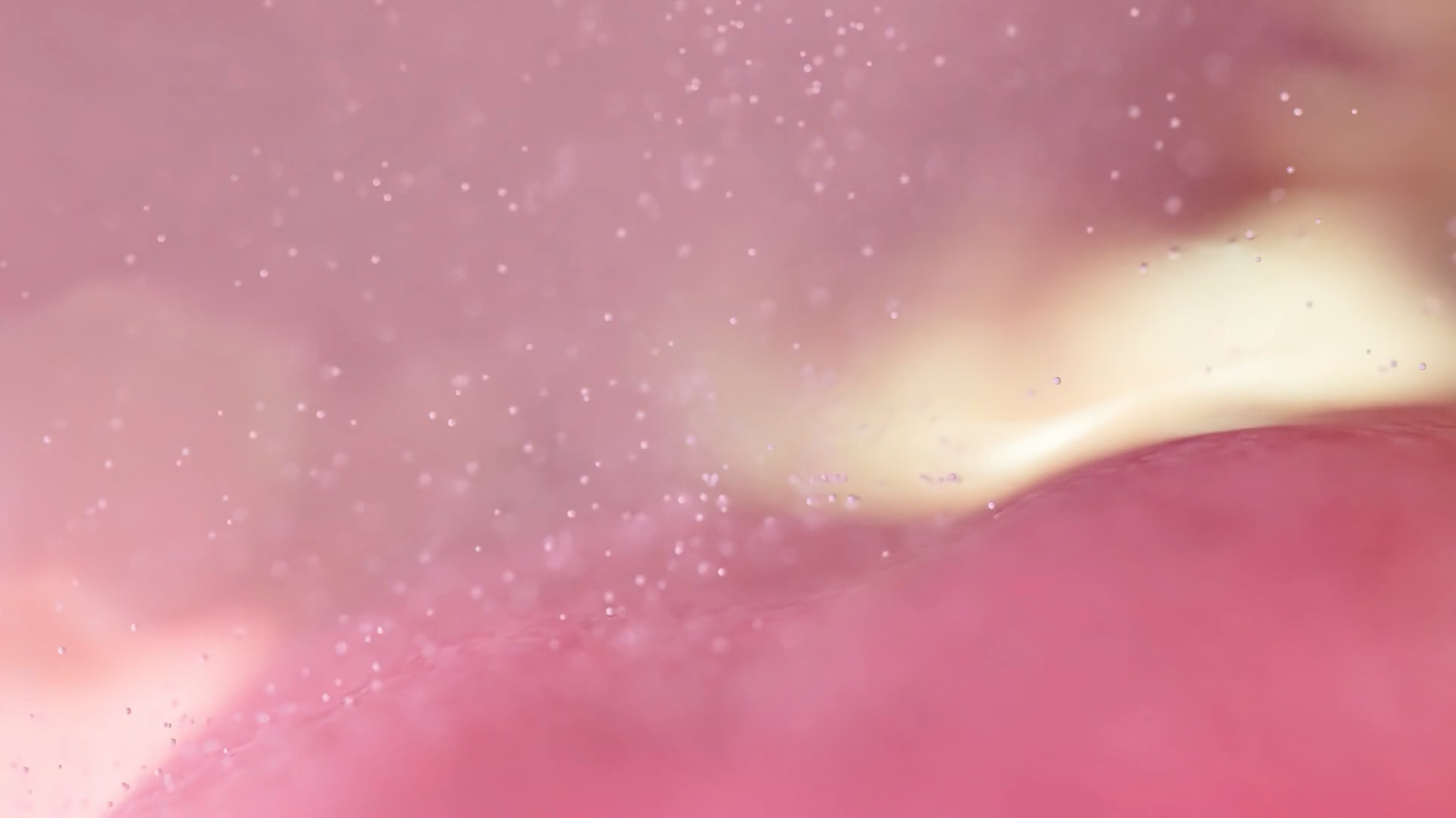 Close-up of pink and yellow abstract texture with small particles floating