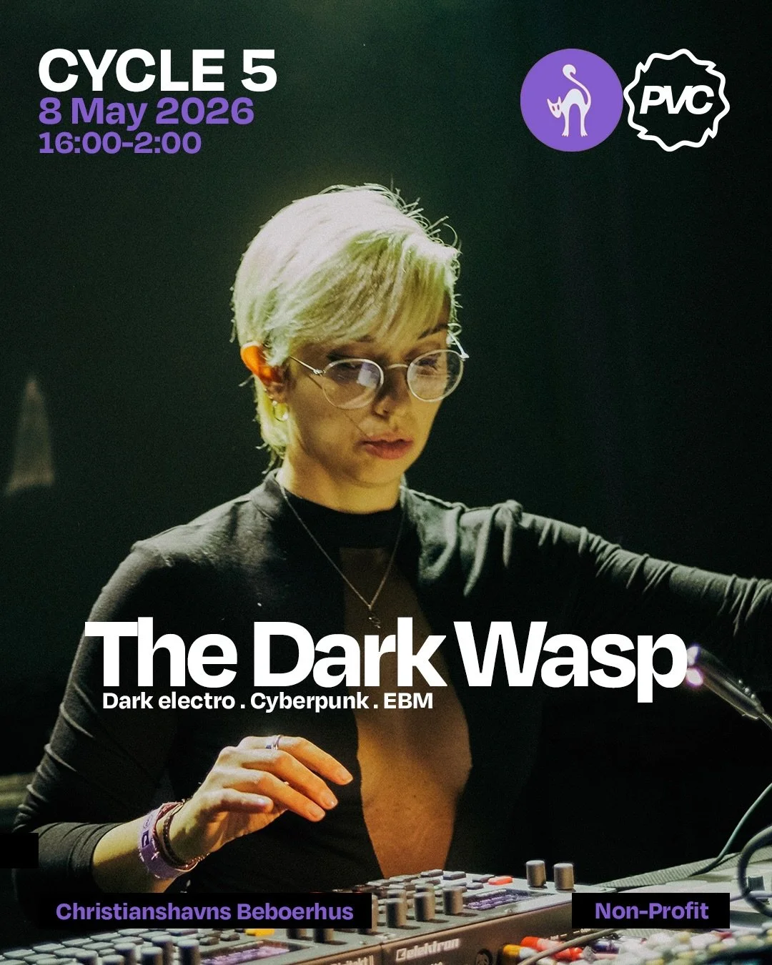 Experience THE DARK WASP (IT/DE) on May 8 during CYCLE 5 at Beboerhuset. 

Emerging from a cocoon of classical and contemporary music, @thedarkwasp has transformed into the electric pulse of modular synthesis. Originally from Rome and now based in Be