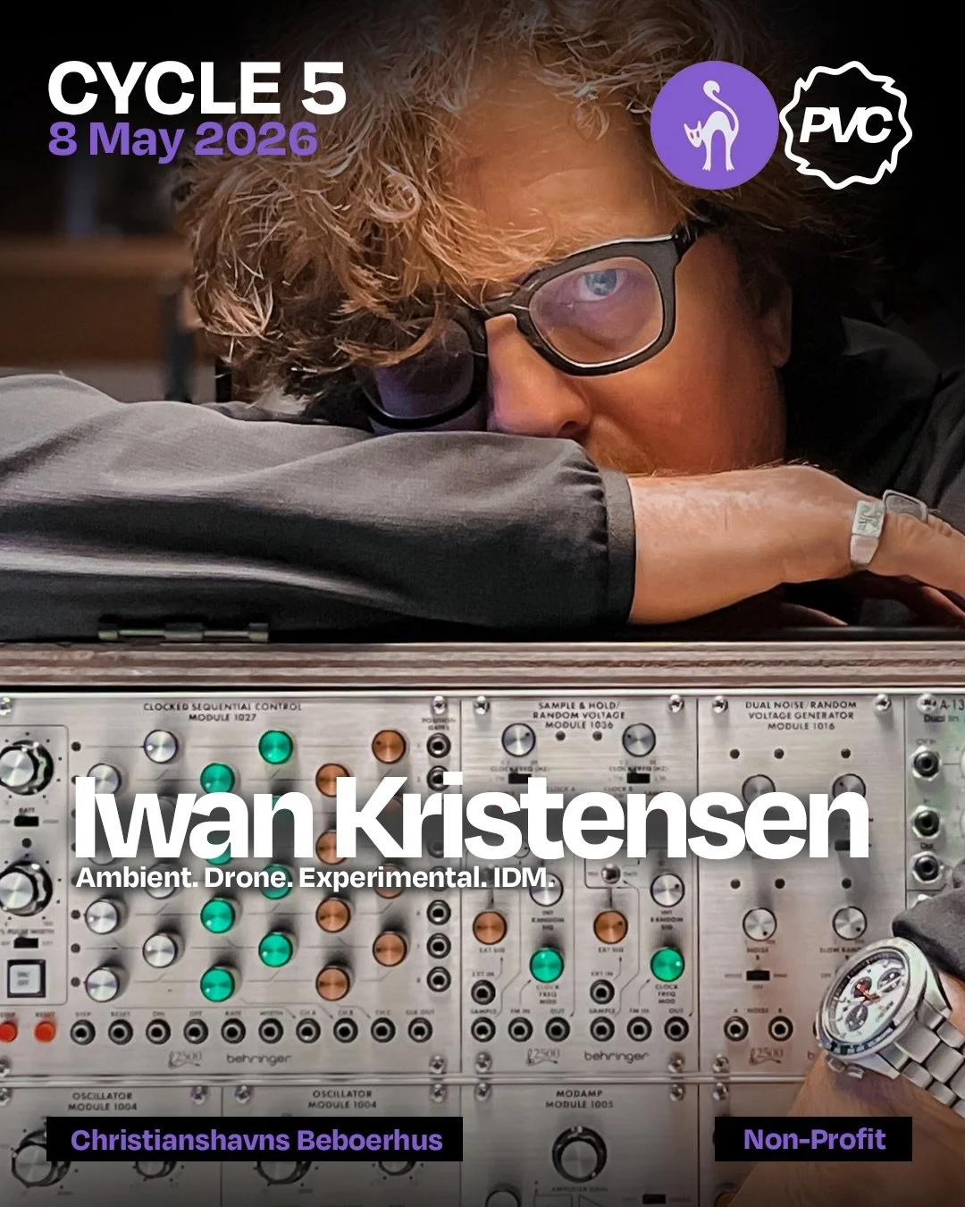 Experience Iwan Kristensen on May 8 during CYCLE 5 at Beboerhuset.

Danish born, Copenhagen-based artist @iwankristensen produces hypnotic soundscapes with a blend of ambient, drone and experimental electronics&hellip;and a hint of IDM. His music gui