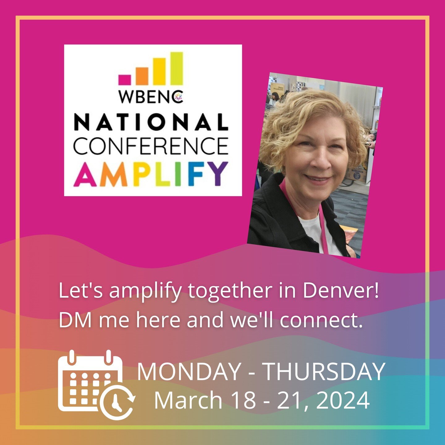 🥳 And now, for my next in person appearance . . . it's the @wbenc National Conference in Denver!
📆 March 18 until Friday 3/22.
➡️ Now THIS conference is so well organized, so uplifting and fun. The Conference team has done such amazing work prepari