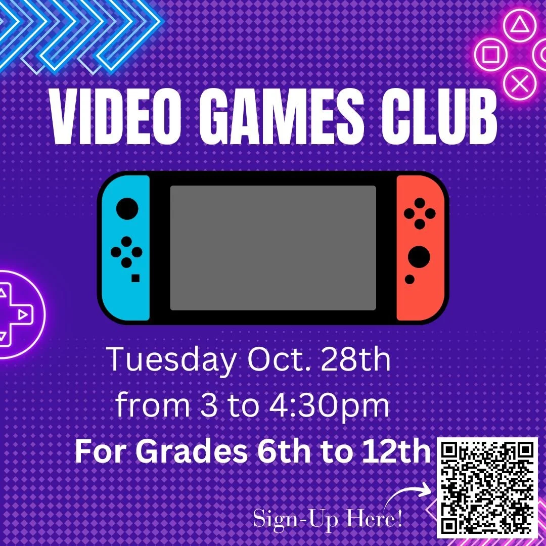 Calling all teen gamers! Join us for Video Games Club here at Norwell Public Library! Every month we will select from a group of switch games to play together ranging from Mariokart to Cuphead. Snacks will be provided to those in attendance! If there