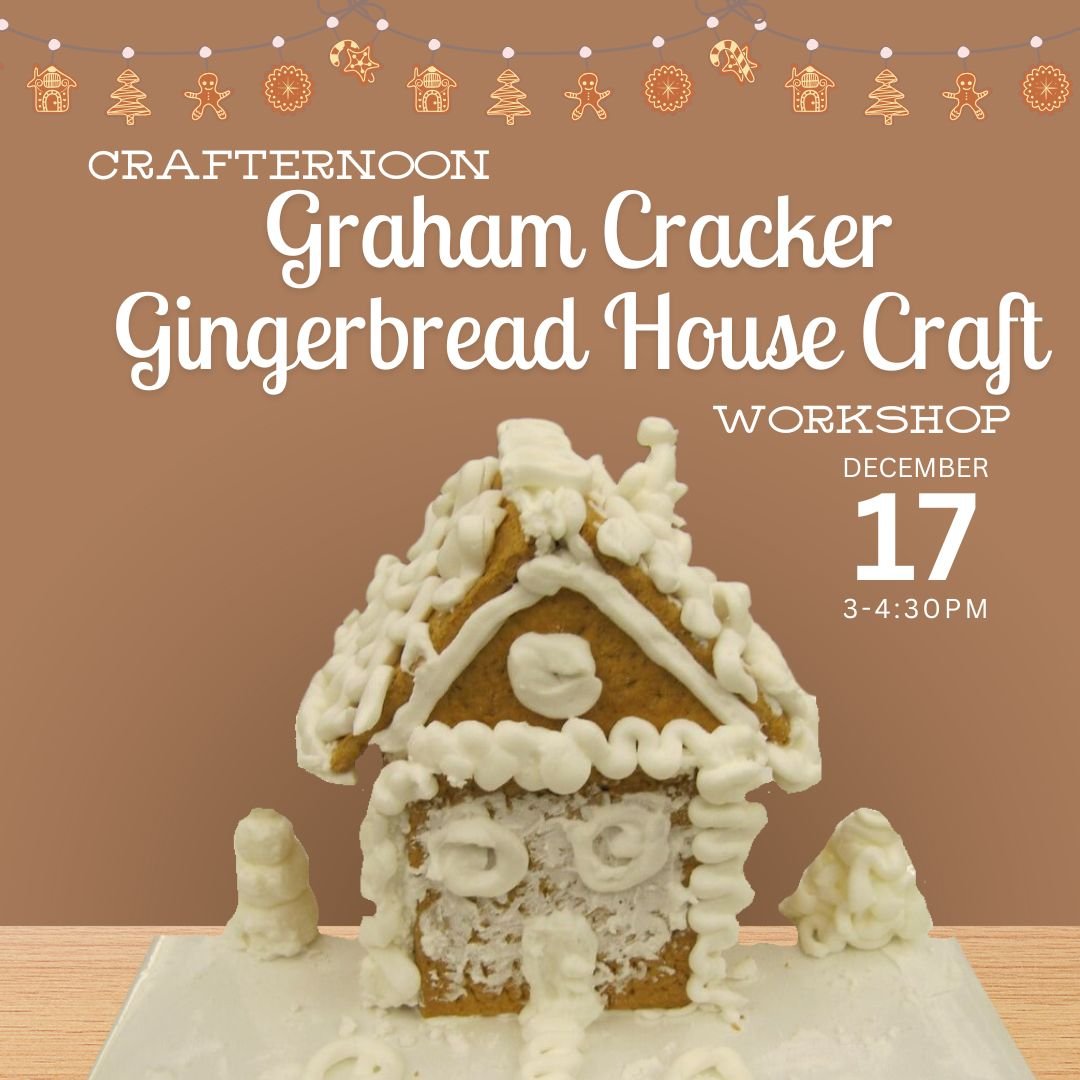Teens join us tomorrow in making your own small graham cracker gingerbread house! All supplies will be provided and included for this fun festive craft.

This program is for grades 6 through 12, guardians welcome! 

Be sure to sign up online on our w