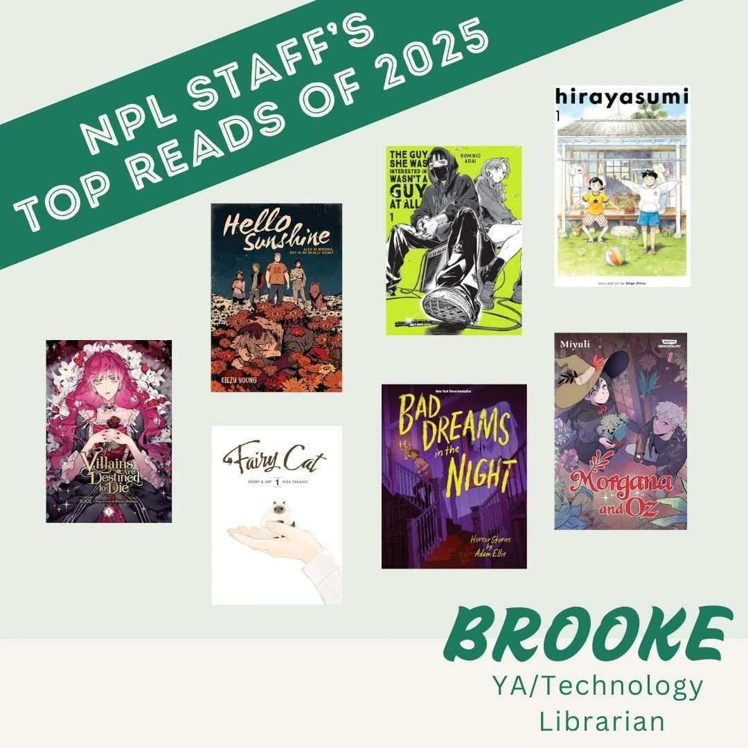 As the year draws to an end, NPL library staff is reflecting on our favorite reads!
Here are Brooke's top reads of 2025!

Have you read these? Do you have others you recommend? Share in the comments.

#norwellma #libraryreads2025