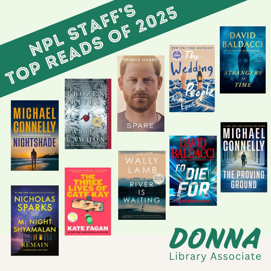 As the year draws to an end, NPL library staff is reflecting on our favorite reads!
Here are Donna's top reads of 2025!
Have you read these? Do you have others you recommend? Share in the comments.
#norwellma #libraryreads2025