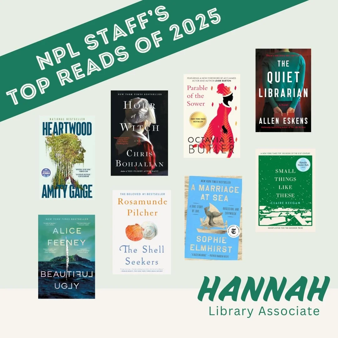 As the year draws to an end, NPL library staff is reflecting on our favorite reads!
Here are  Hannah's top reads of 2025!
Have you read these? Do you have others you recommend? Share in the comments.
#norwellma #libraryreads2025
