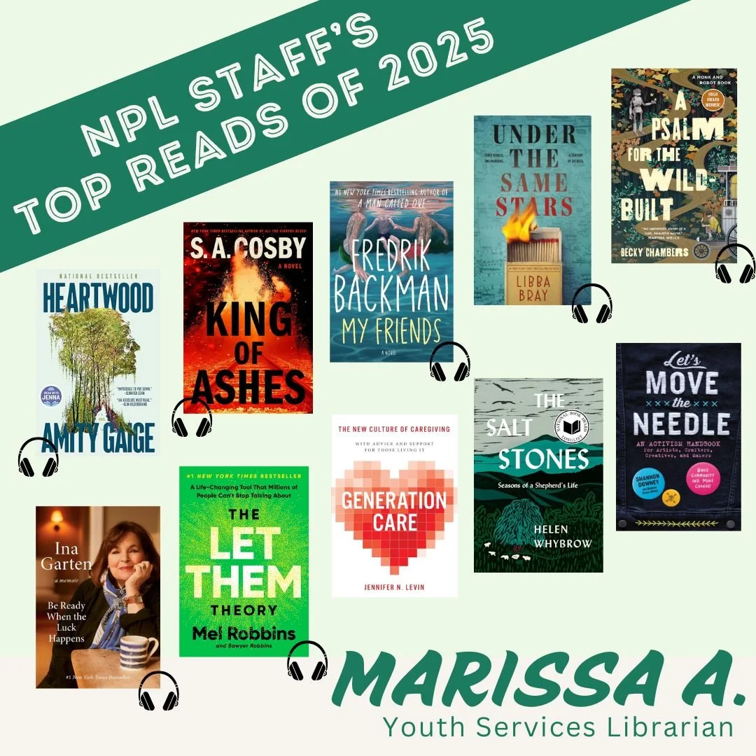 As the year draws to an end, NPL library staff is reflecting on our favorite reads!
Here are  Marissa's top reads of 2025!
Have you read these? Do you have others you recommend? Share in the comments.
#norwellma #libraryreads2025