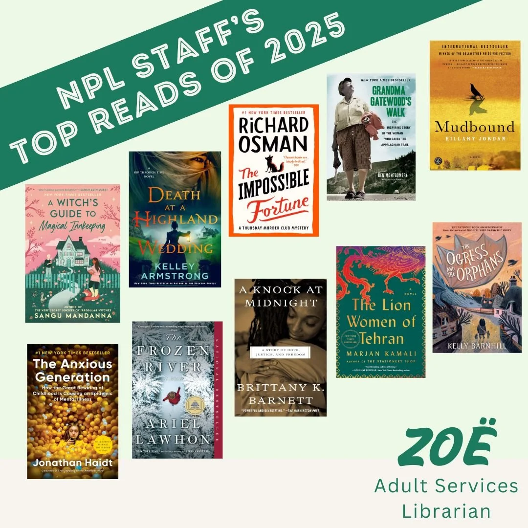 As the year draws to an end, NPL library staff is reflecting on our favorite reads!
Here are Zoe's top reads of 2025!
Have you read these? Do you have others you recommend? Share in the comments.
#norwellma #libraryreads2025