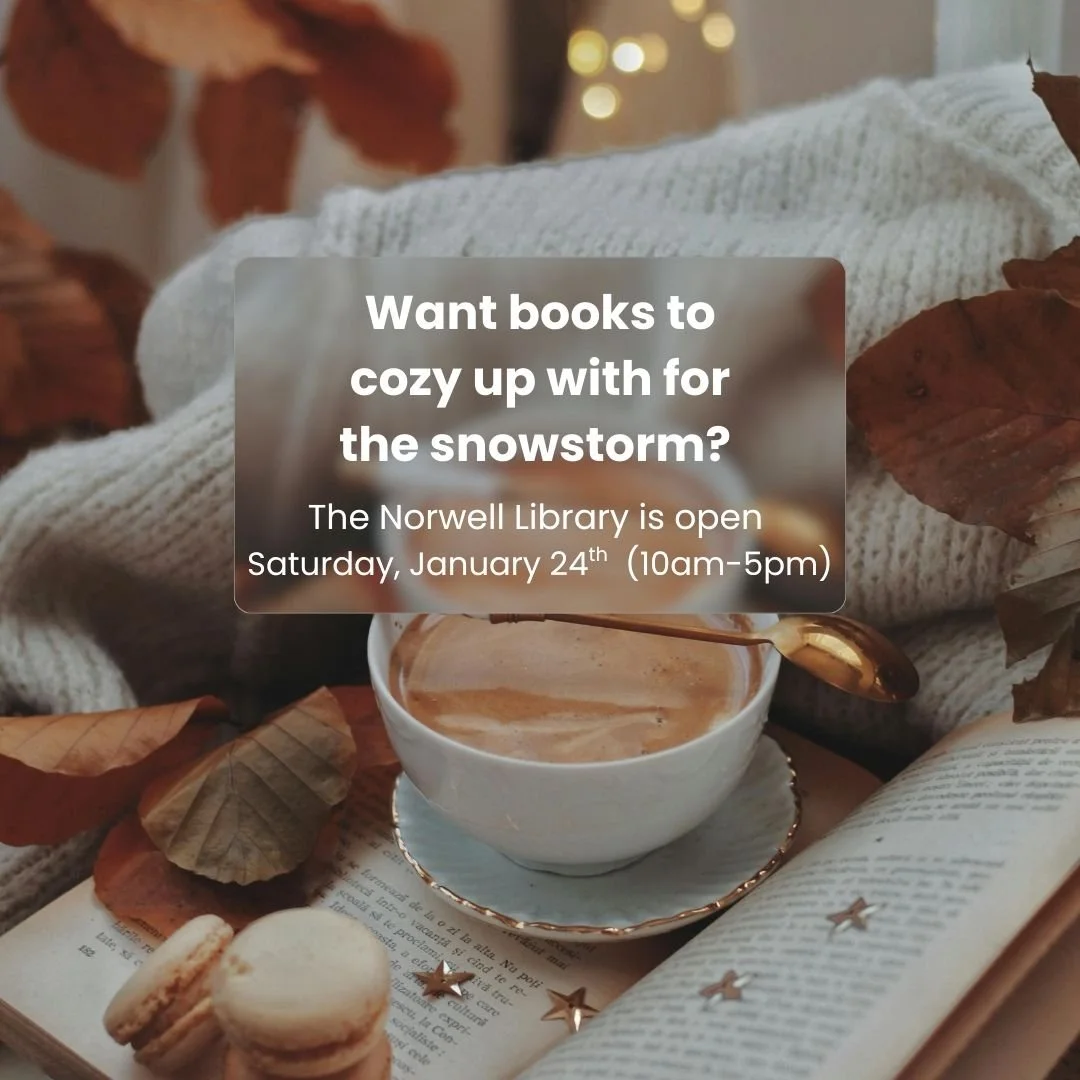 Need more books, DVDs, Library of Things, and more to cozy up with for the snowstorm?
The library will be open, tomorrow Saturday, January 24th, 10am - 5pm.