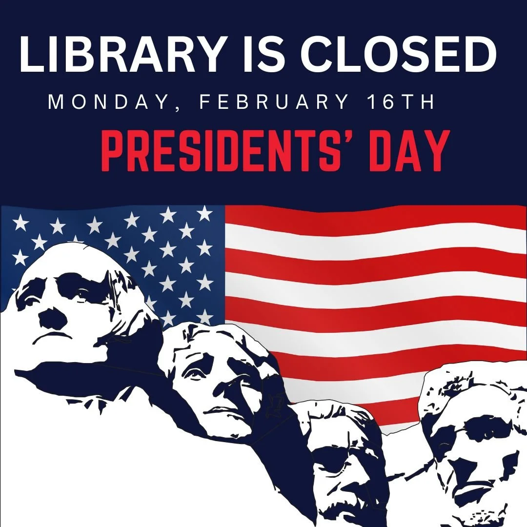 The Norwell Public Library will be closed Monday, February 16th in observance of Presidents' Day. 

We will reopen on Tuesday, February 17th, at 10am.