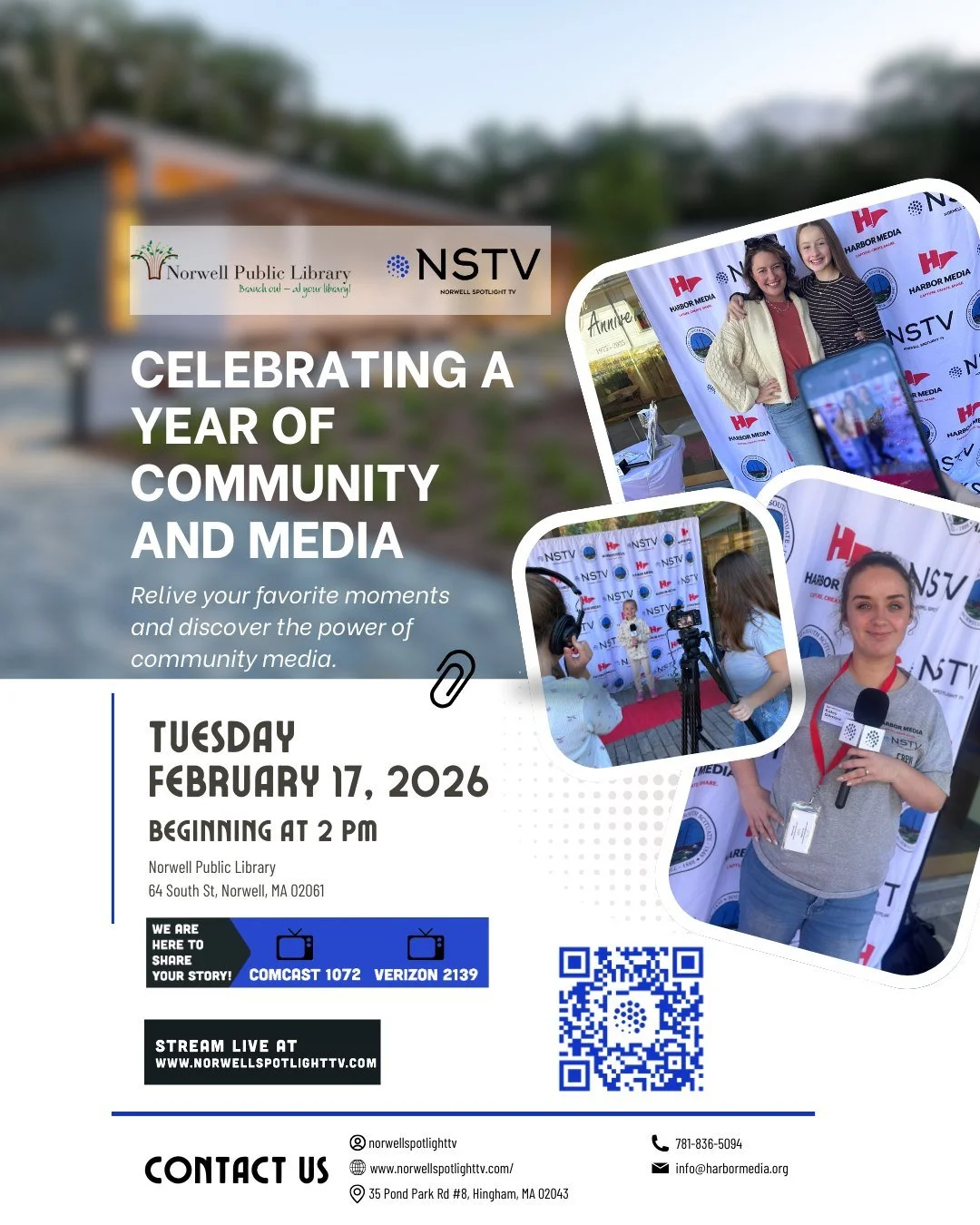Join us for a Winter Break look back on February 17th to relive some of Norwell Public Library&rsquo;s most popular events of 2025, captured by NSTV. Enjoy highlight clips from exhibit artist interviews, NPL&rsquo;s 50th Anniversary Celebration, and 