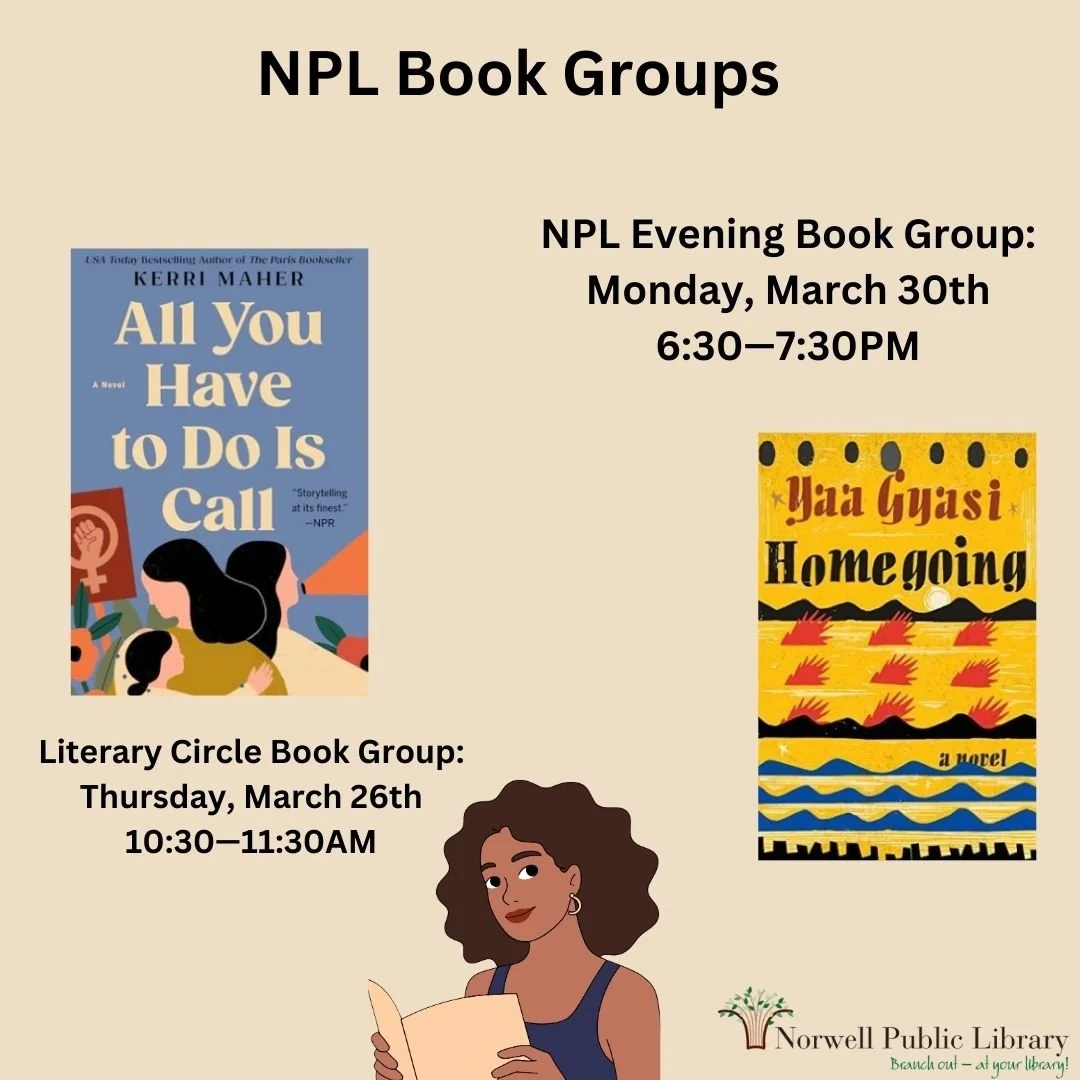 Join our morning or evening book group!

Call 781-659-2015 to sign up!