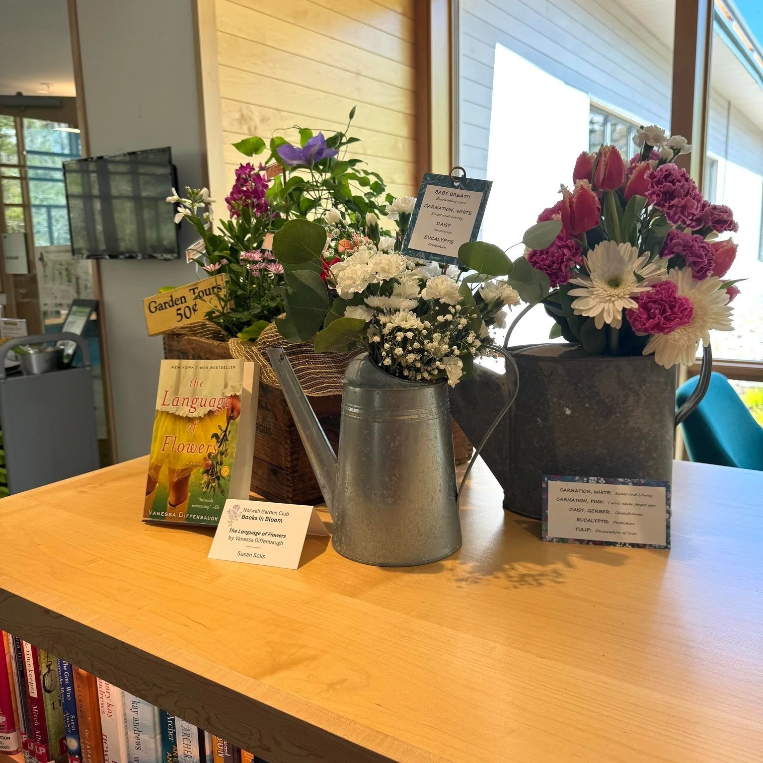 It's not too late to join our 

Books in Bloom reception today at 1pm, light refreshments included.  Today, May 7th at 1pm. 

Display will be up through May 11th.
