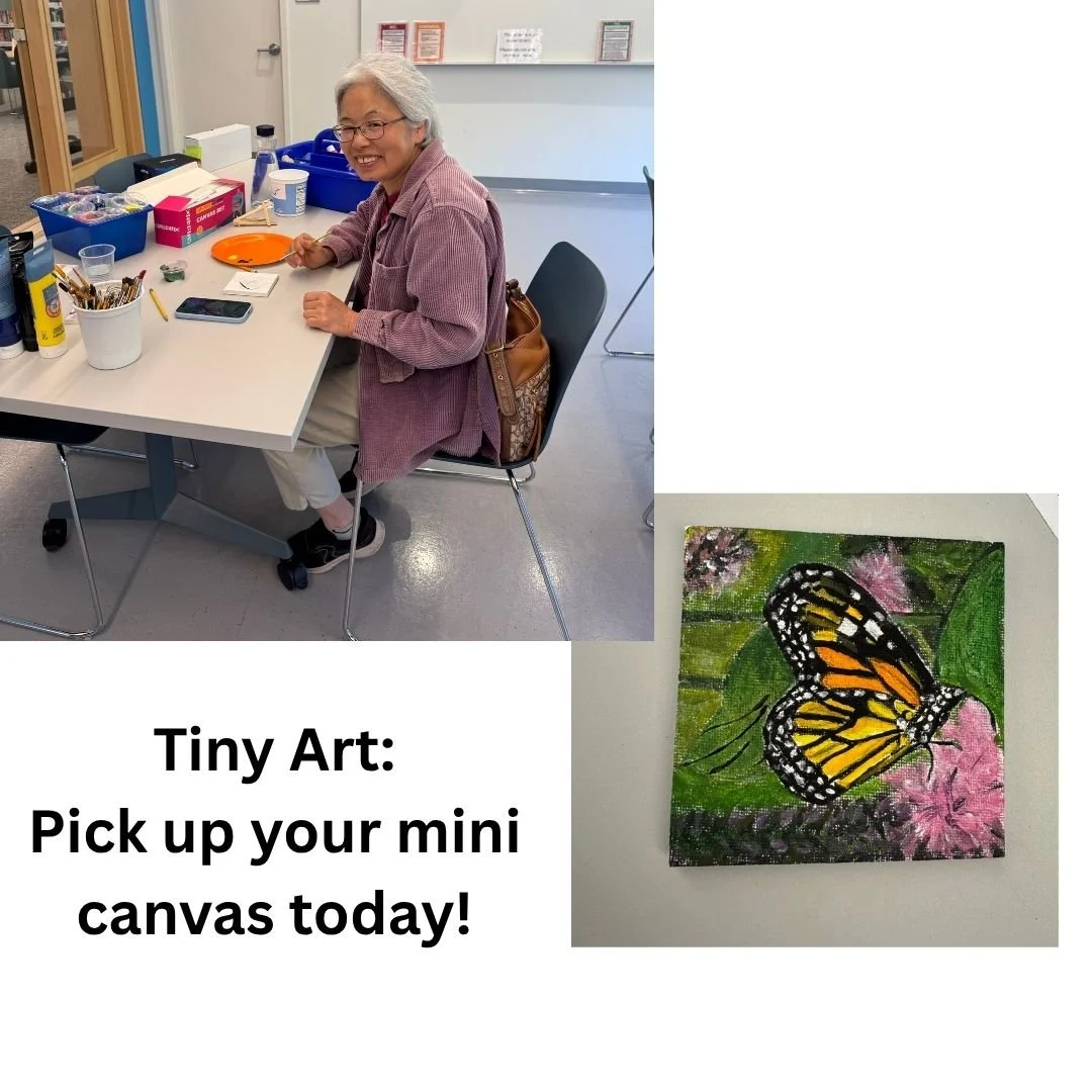 Pick up a tiny art kit at the main circulation desk and return the completed canvas at your earliest convenience, NO LATER THAN MONDAY, MAY 18TH.\

Open to anyone ages 8 and up.

Save the date! Tiny Art Show Reception
Tuesday, June 2n, 4:00&mdash;5:3