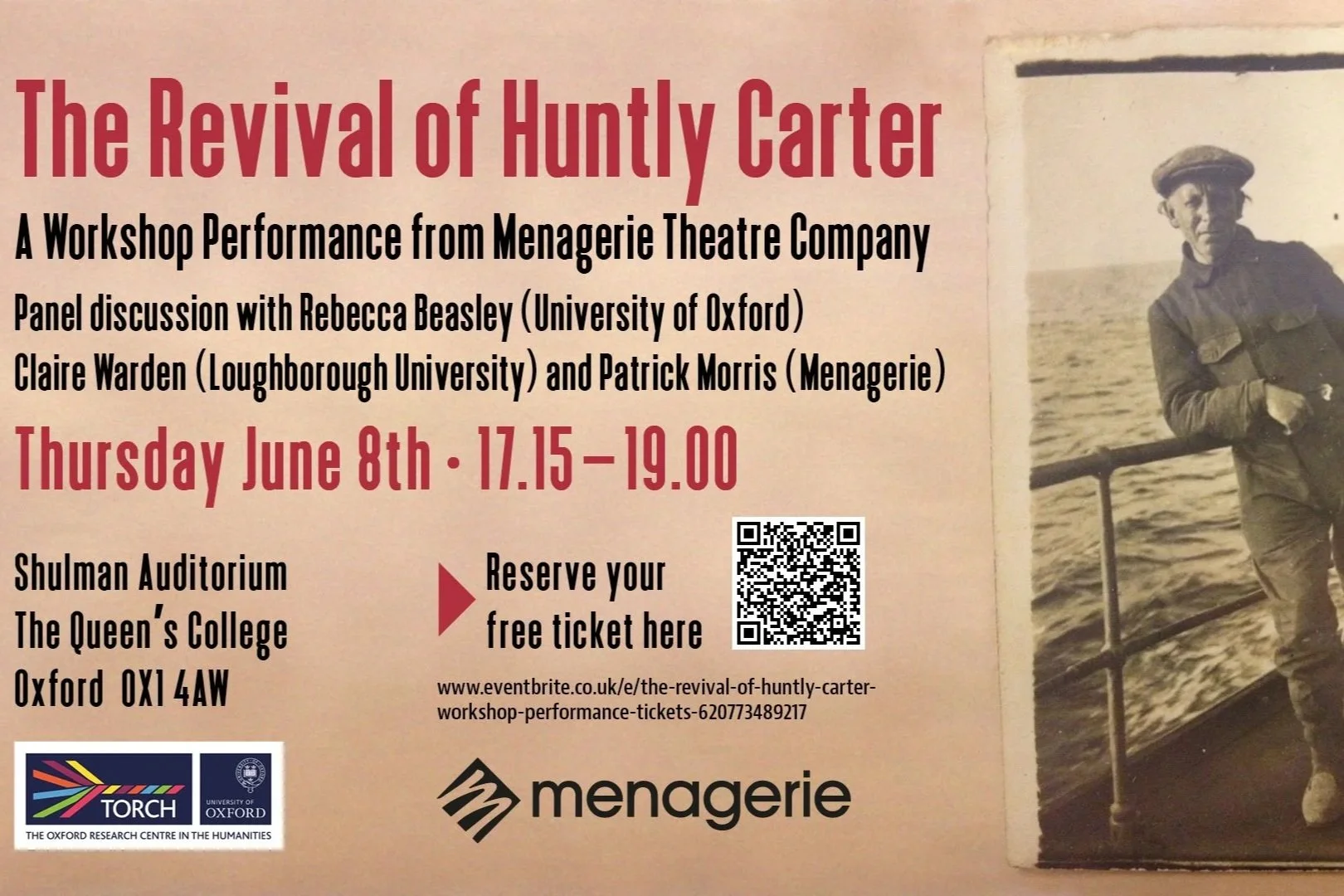 Poster for performance of 'The Revival of Huntly Carter'