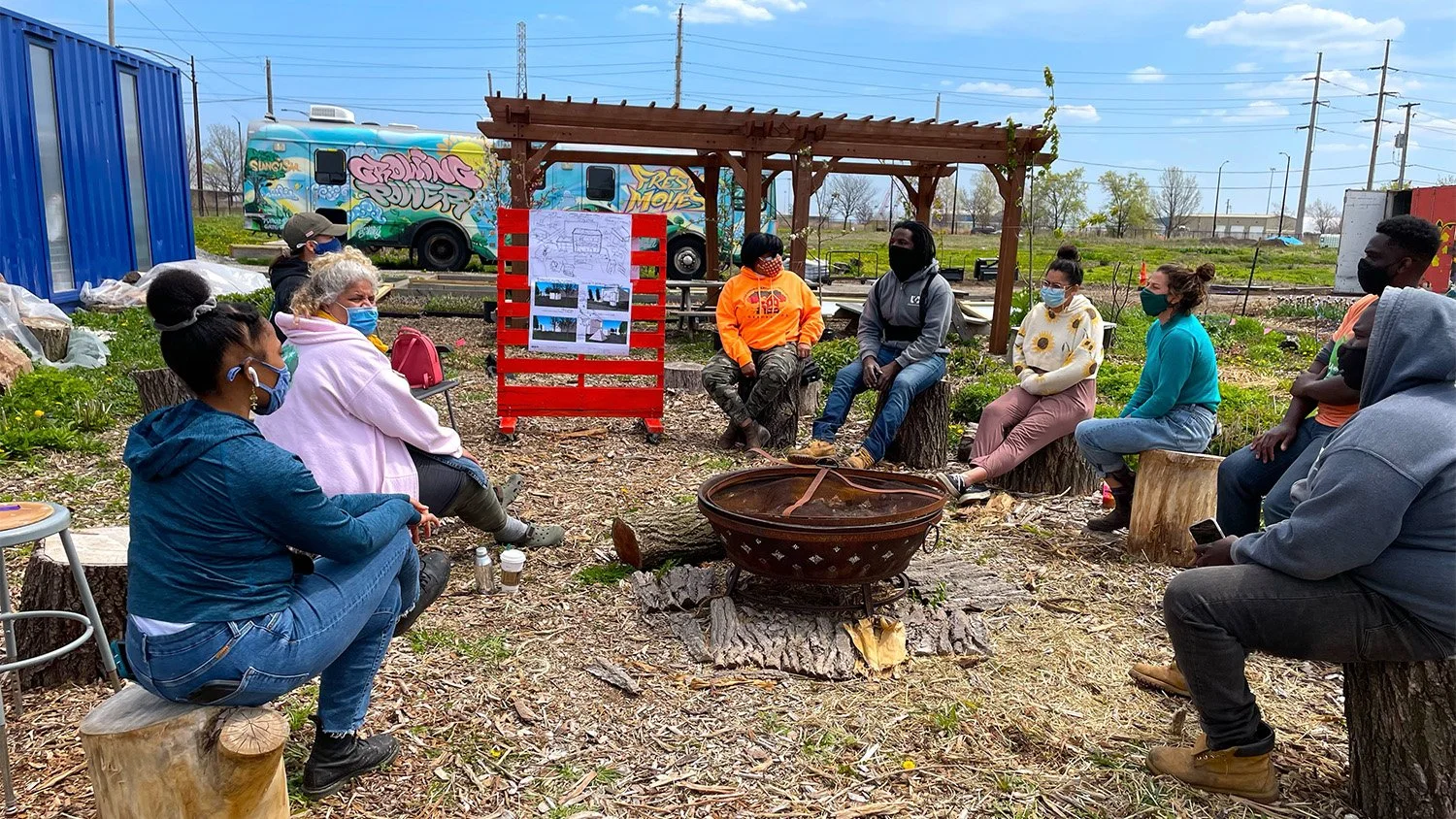 UGC farm and programs team providing feedback on farm campus layout