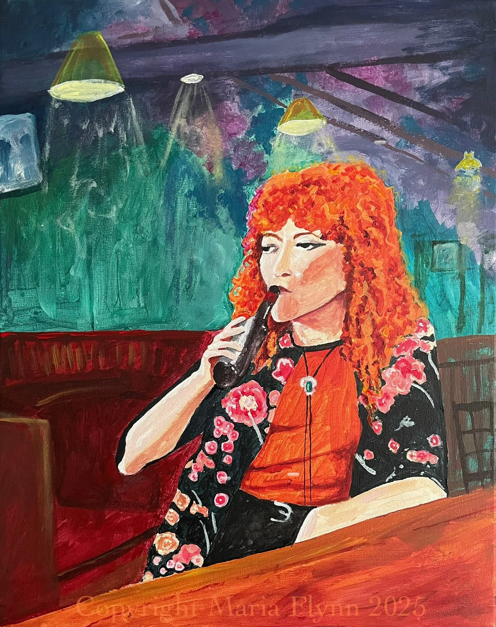 Natasha Lyonne in Pokerface. Acrylics on 16x20” stretched canvas.