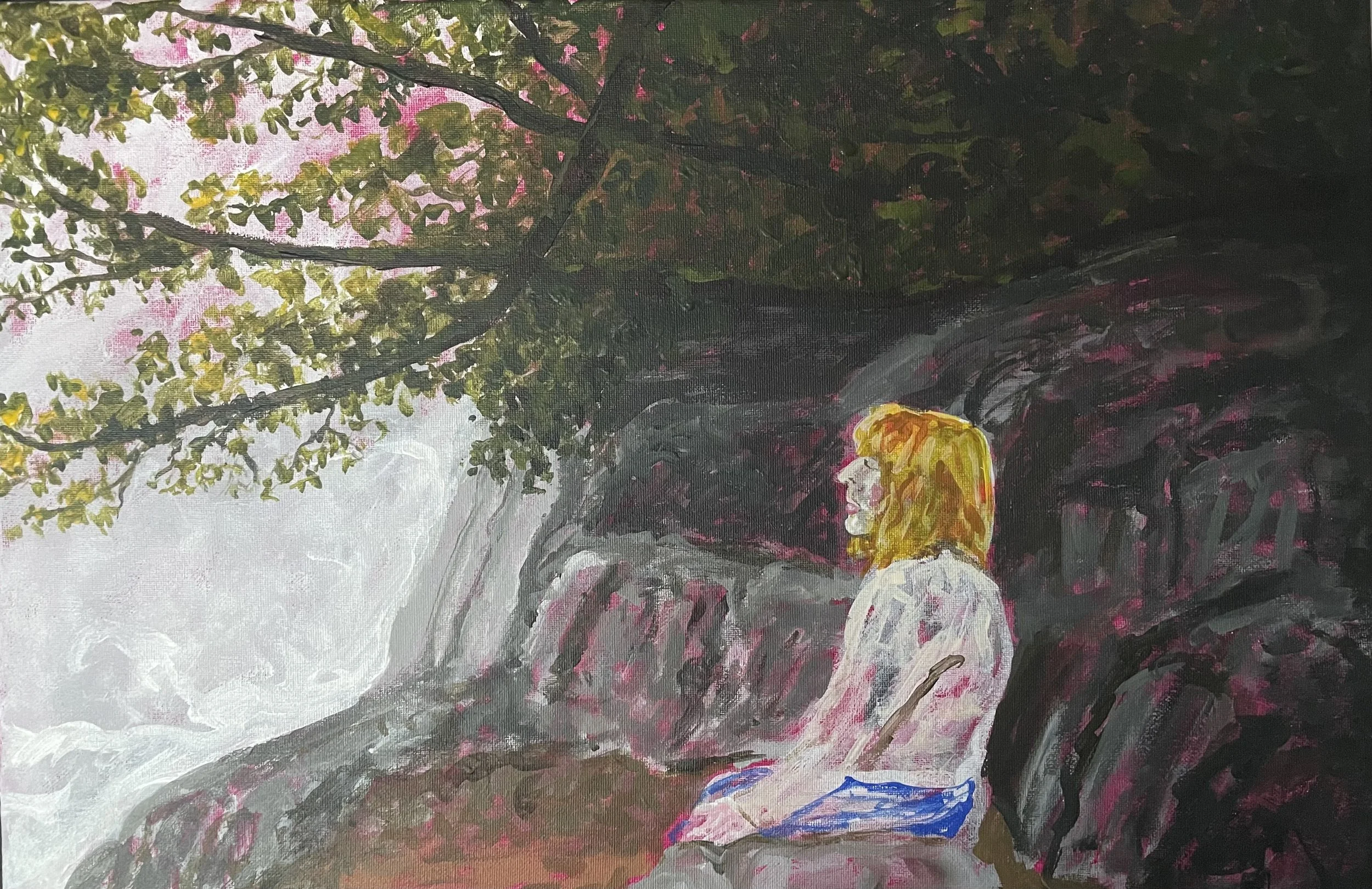 A moment. Acrylics on 60x40cms stretched canvas.