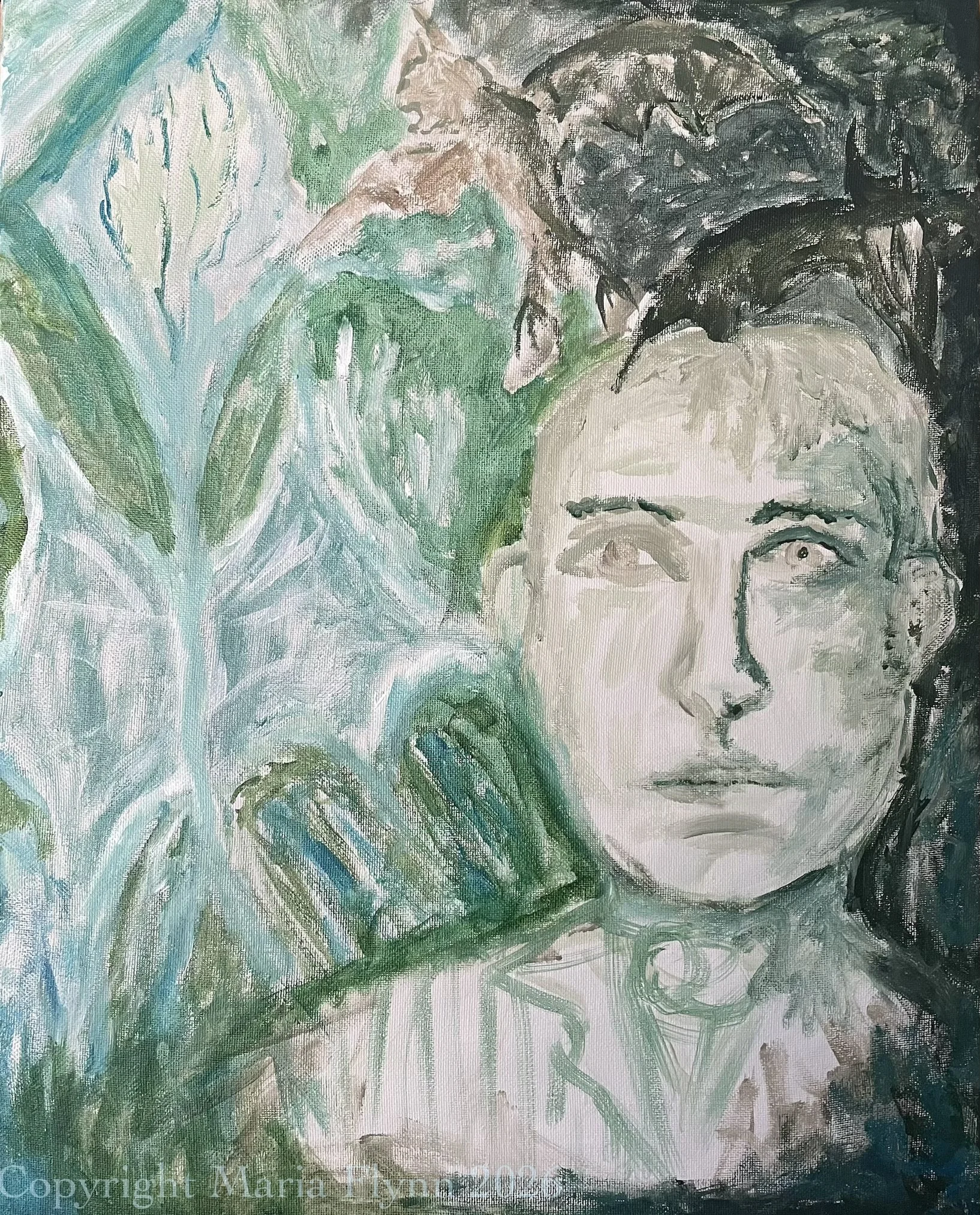 Holmes and the last vampire. Acrylics on 40x50cms stretched canvas.