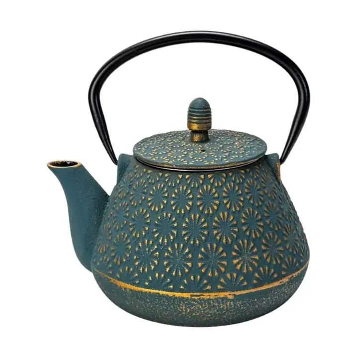 Tea Pot cast iron 32oz plum flower