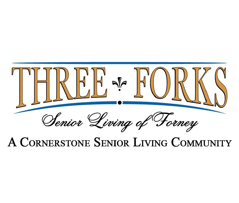 Logo for Three Forks, Senior Living of Forney, a cornerstone senior living community.