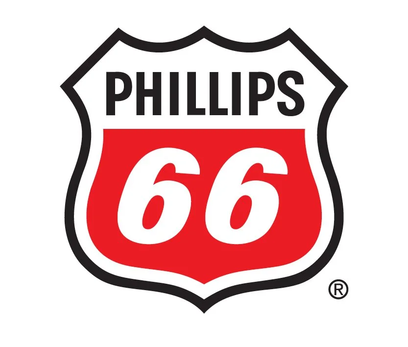 Logo of Phillips 66, an American energy company, featuring a red shield with white text and black outlines, with the word 'Phillips' at the top and the number '66' in the center.