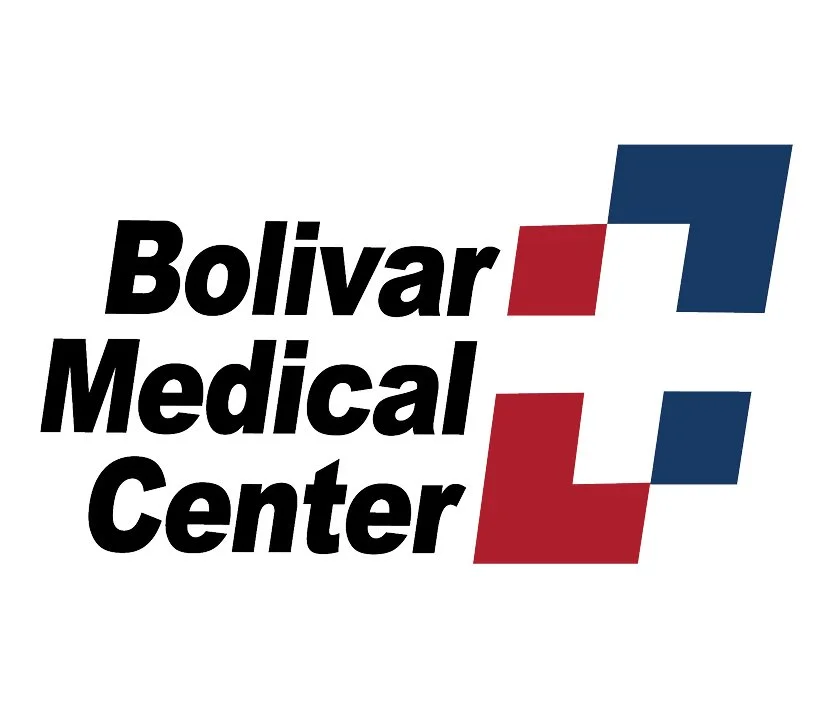 Logo of Bolivar Medical Center with stylized cross and blocks in red and blue colors.