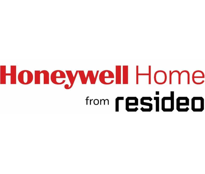 Honeywell Home from Resideo logo in red, black, and white text
