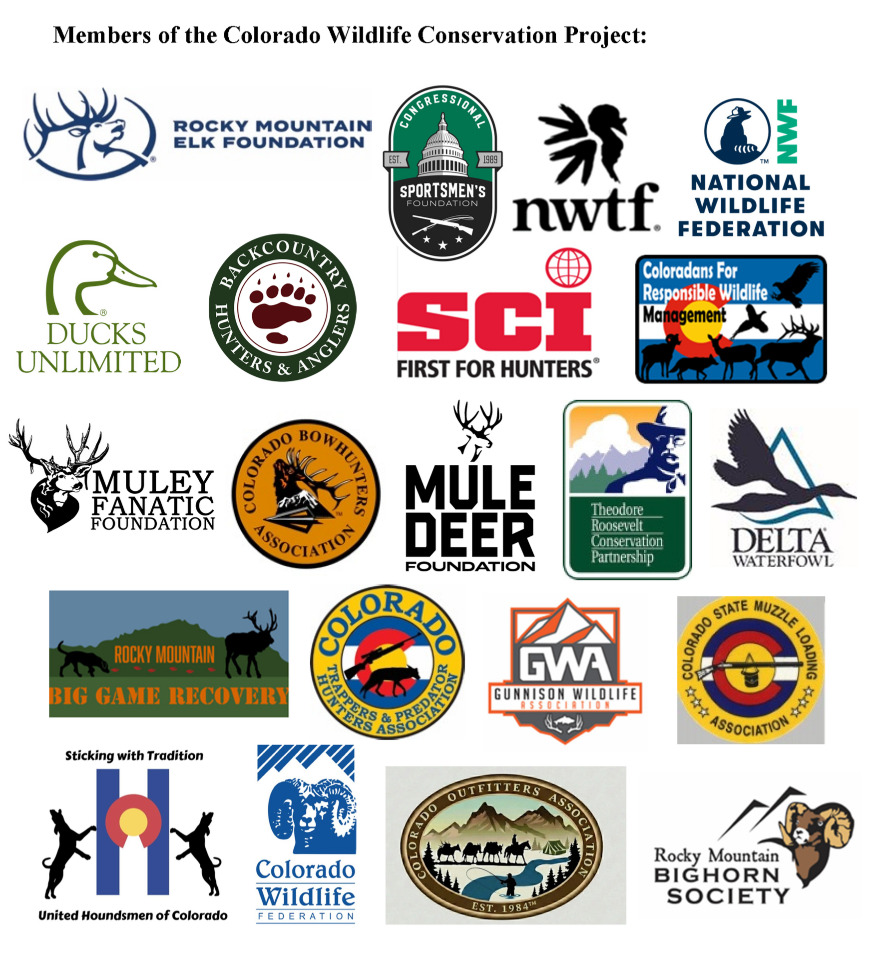 Member organizations of the Colorado Wildlife Conservation Project, from its official Amendment 83 endorsement