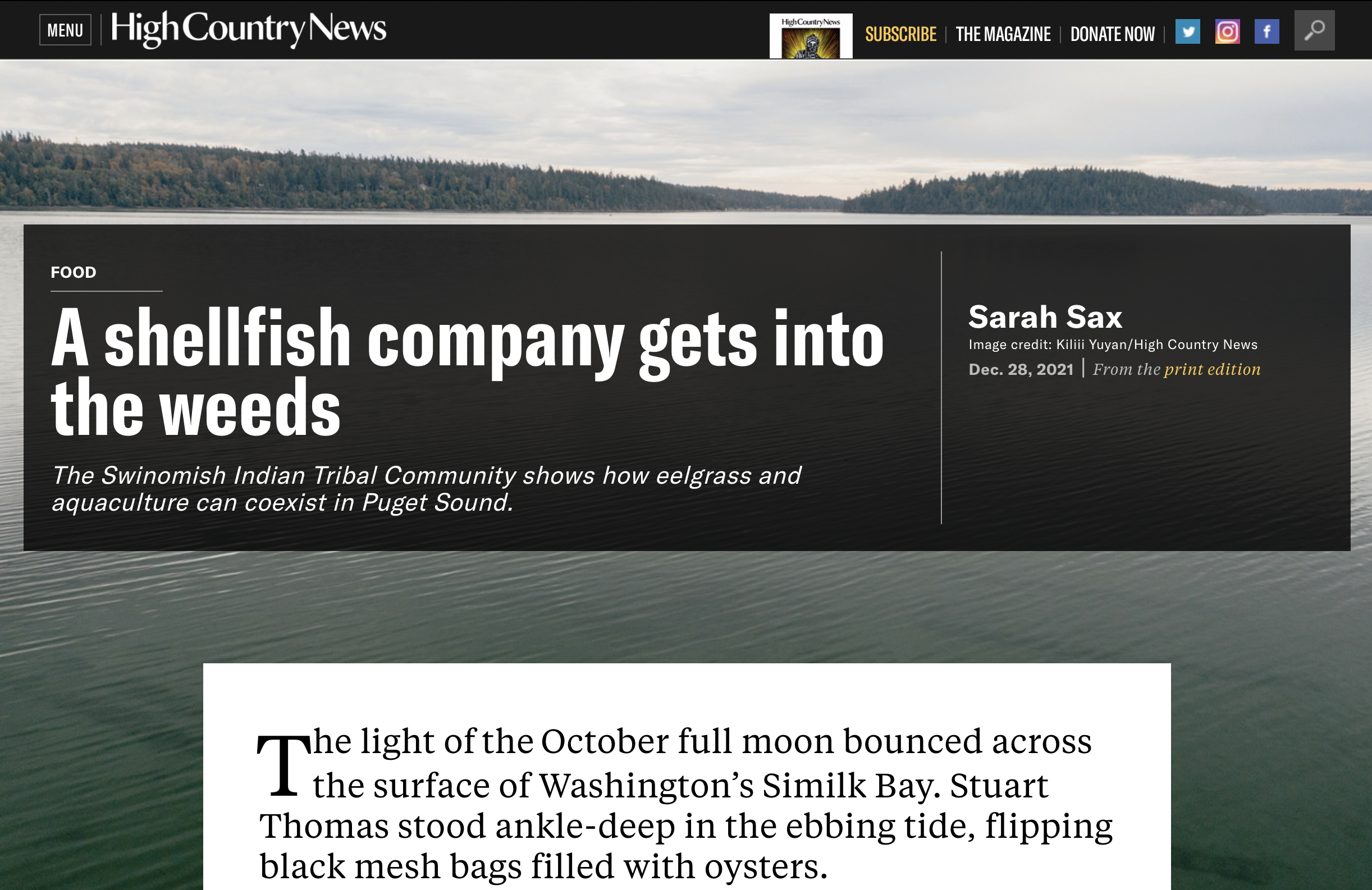 A Shellfish Company Gets Into the Weeds