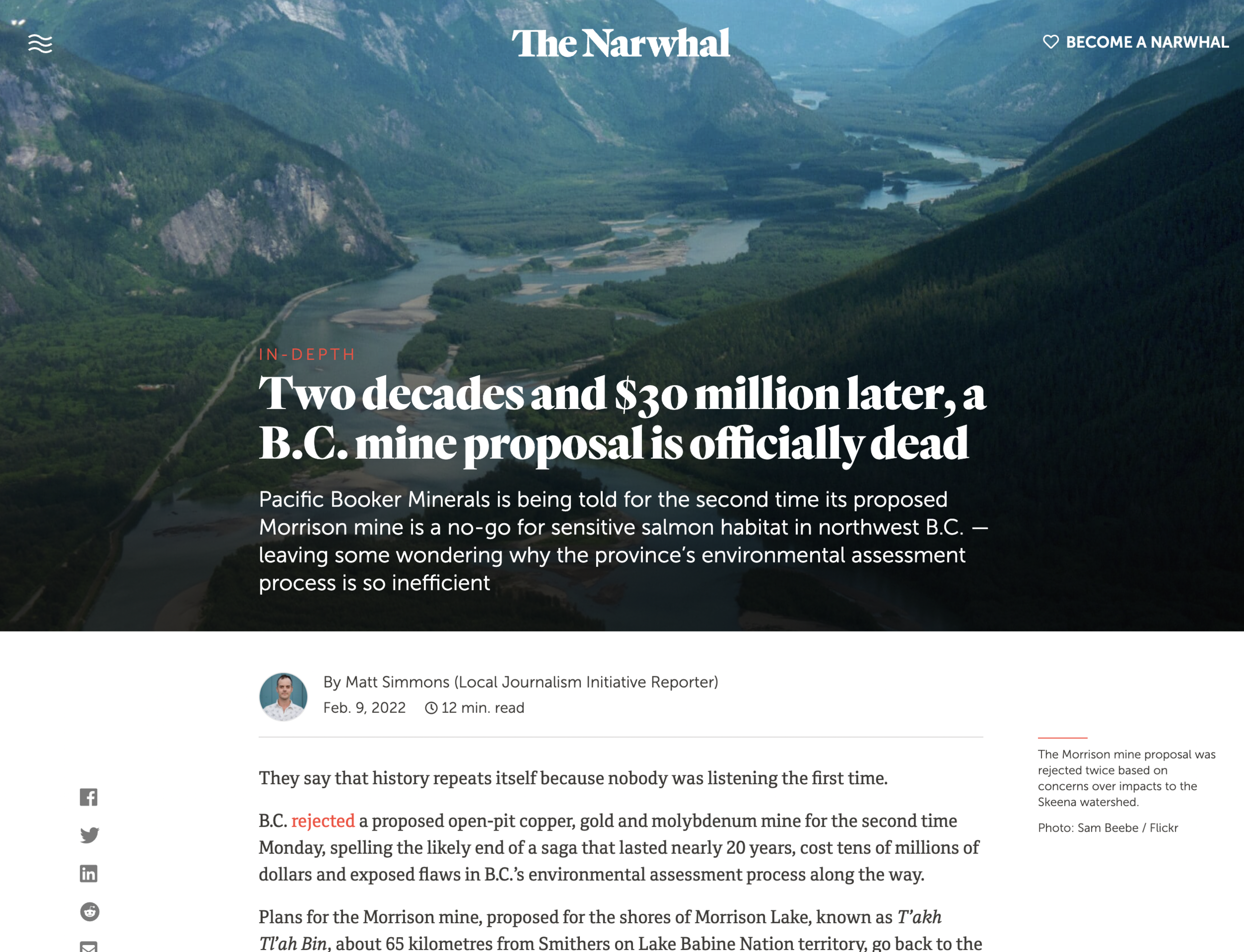 Two Decades and $30 Million Later, a B.C. Mine Proposal is Officially Dead