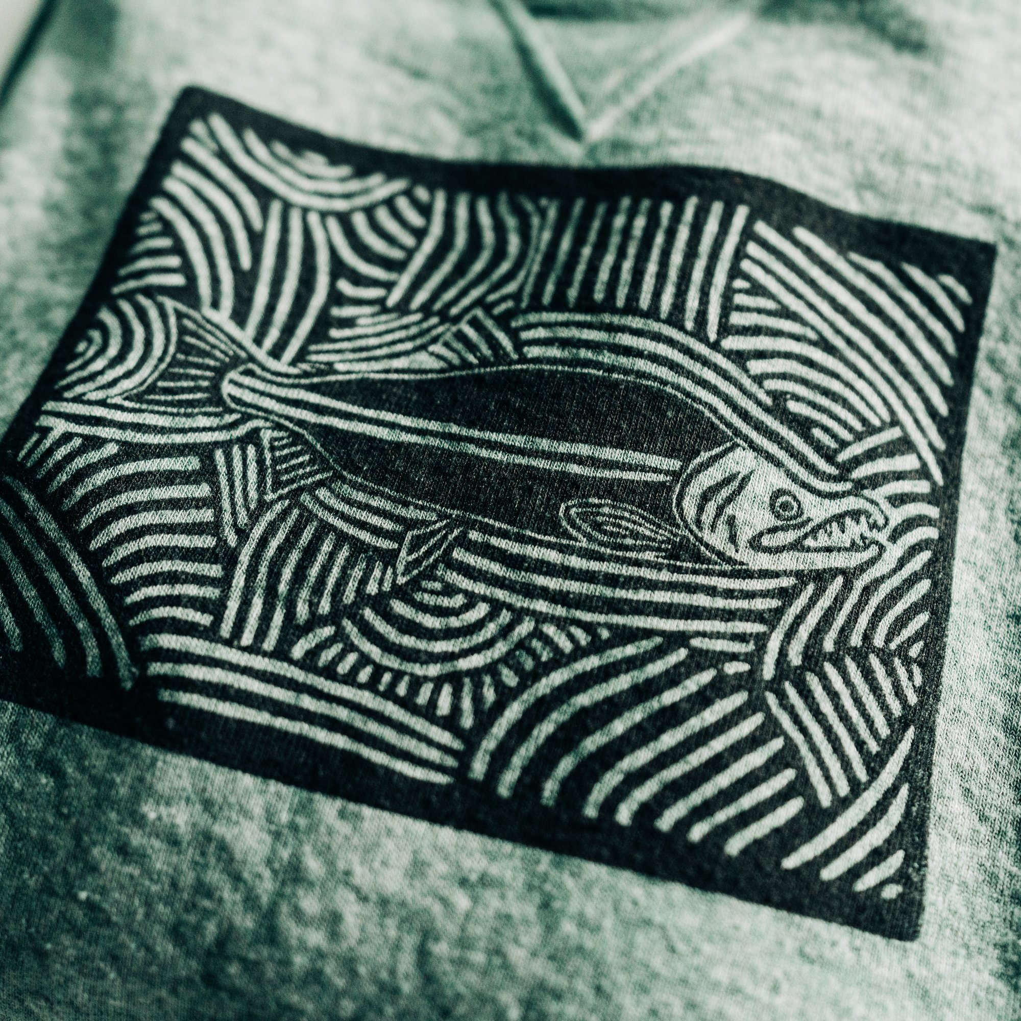 Salmon Linocut Block Print — Our Wild Puget Sound