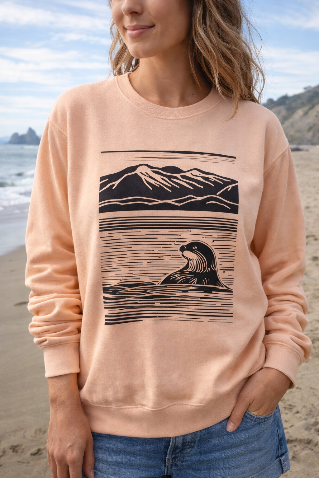 Sea Otter Crew Neck Sweatshirt