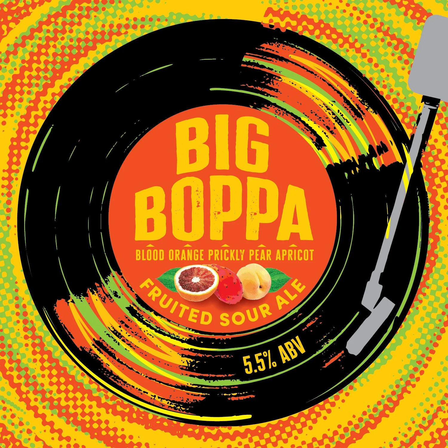 Big Boppa is a bold, juicy fruited sour ale that hits with smooth confidence and undeniable swagger. Tart and refreshing up front, it drops a vibrant blend of blood orange brightness, prickly pear’s subtle melon-like sweetness, and lush apricot puree