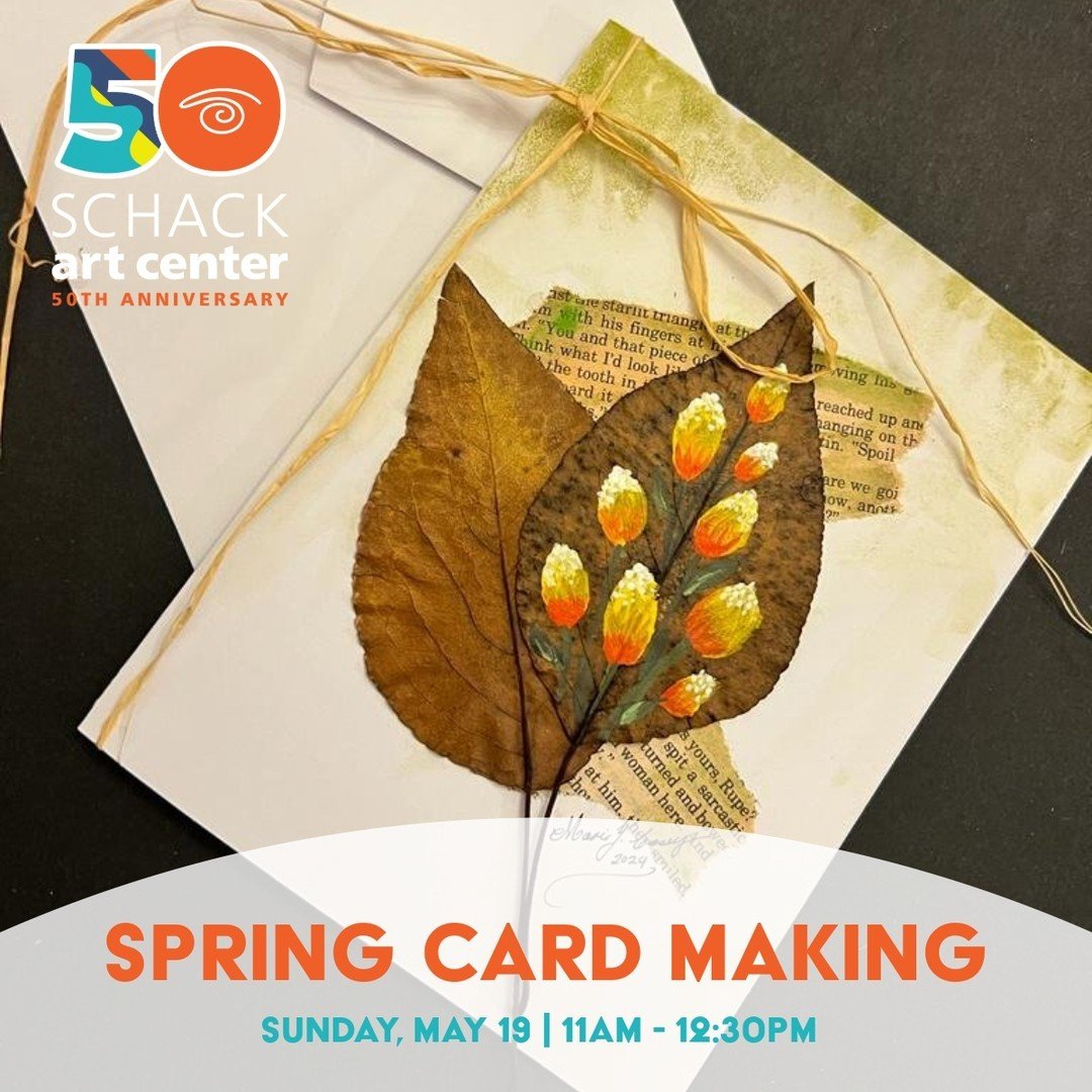 Spring Cards
Date: Sunday, May 19 from 11:00-12:30
Fee: $75
Ages: 8+
Instructor: Maria Casey
Location: Studio 1

It's always nice to give or receive cards, and it is nicer if they are handmade by you!

Mixed media art involves using a combination of 