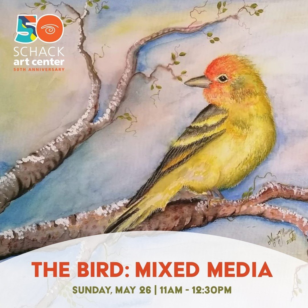 &quot;The Bird&quot; Mixed Media: Acrylic + Watercolor

Date: Sunday, May 26 from 11:00 am -12:30 pm

Fee: $75/ member discount with member code

Ages: 8+

Instructor: Maria Casey

Learn how to draw and paint a beautiful bird combining watercolor and