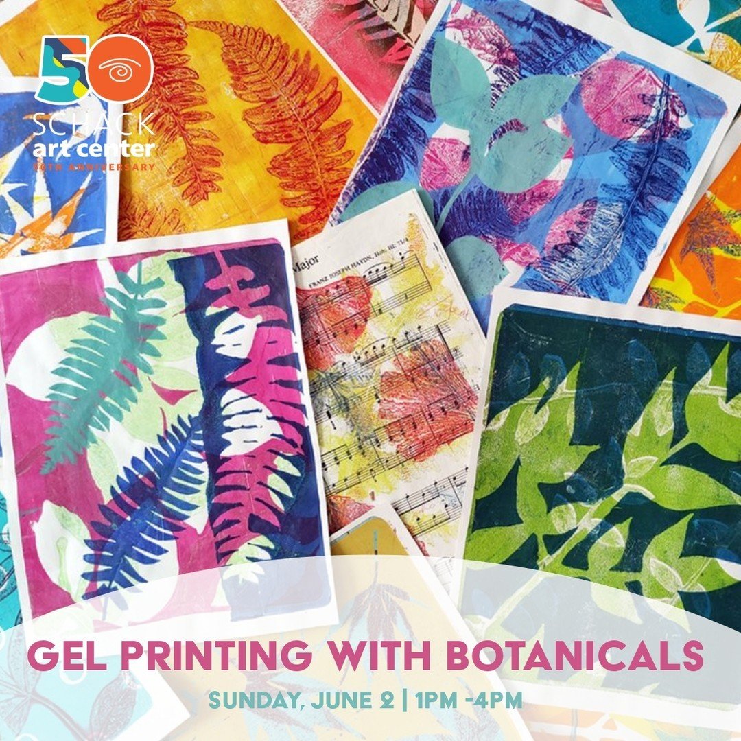 Gel Printing with Botanicals
$100.00
Date: Sunday, June 2 from 1:00-4:00 pm
Ages: 18+
Instructor: Maren Oates

In this workshop, students will be introduced to Gel Plate Printmaking using an 8&quot; x 10&quot; gel plate and acrylic paint. We&rsquo;ll